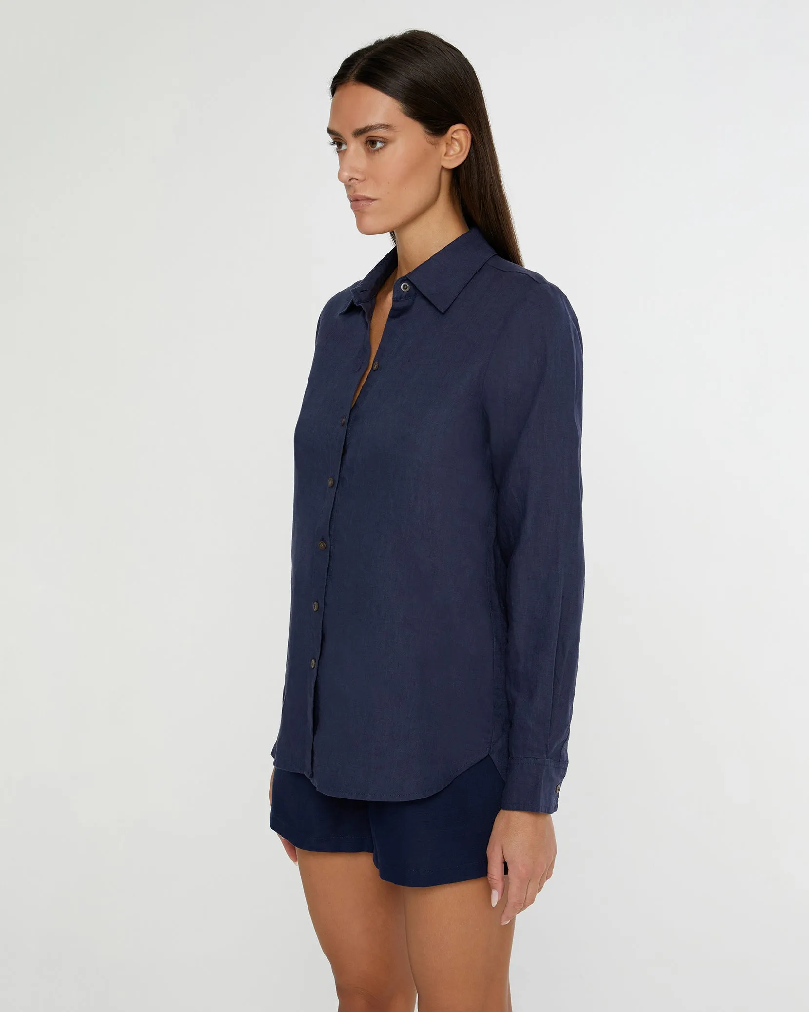 Air Linen Classic Oversized Button Down Shirt sold by Onia product image thumbnail 3