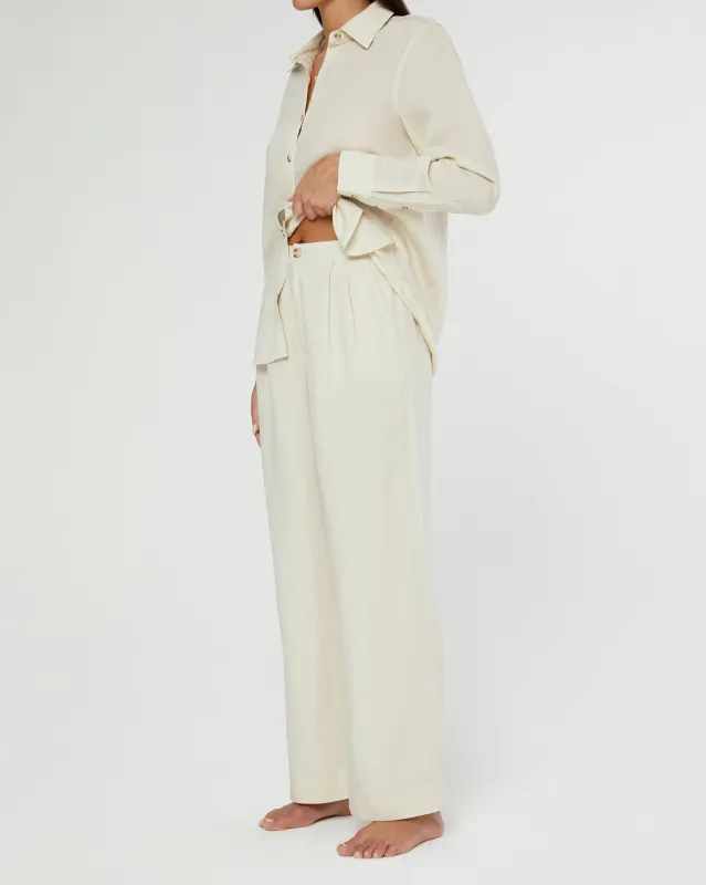 Air Linen Pleated Trouser sold by Onia