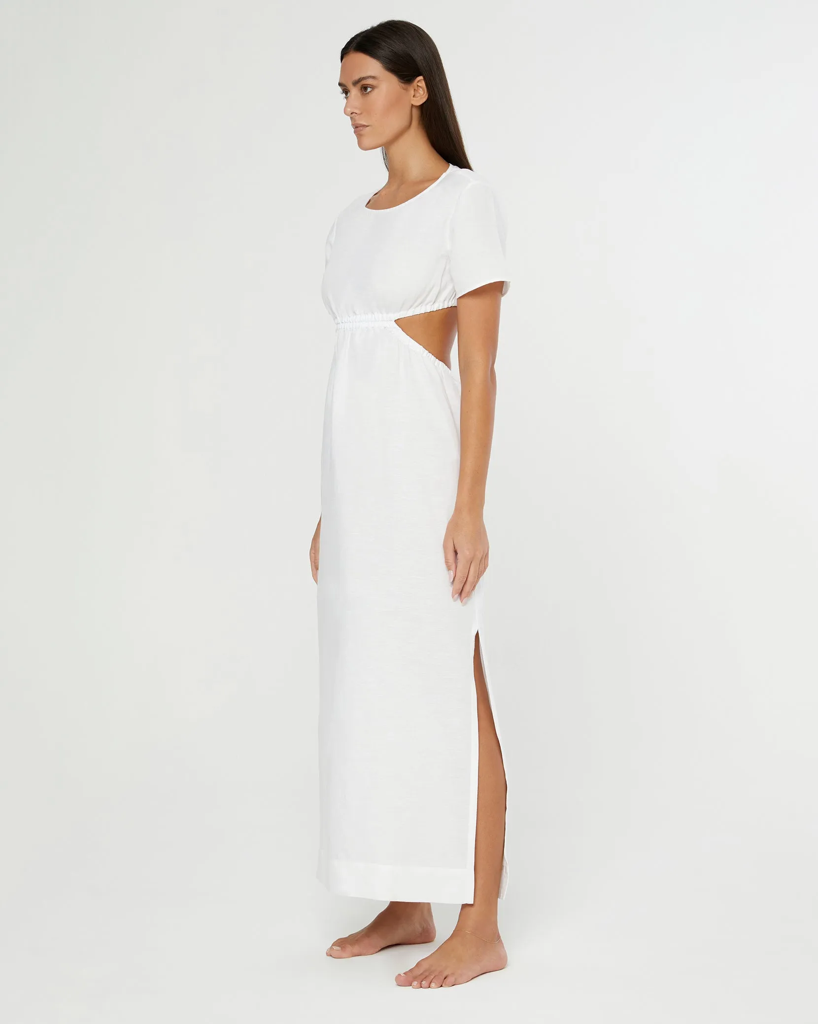 Air Linen Boatneck Cutout Maxi Dress sold by Onia product image thumbnail 3