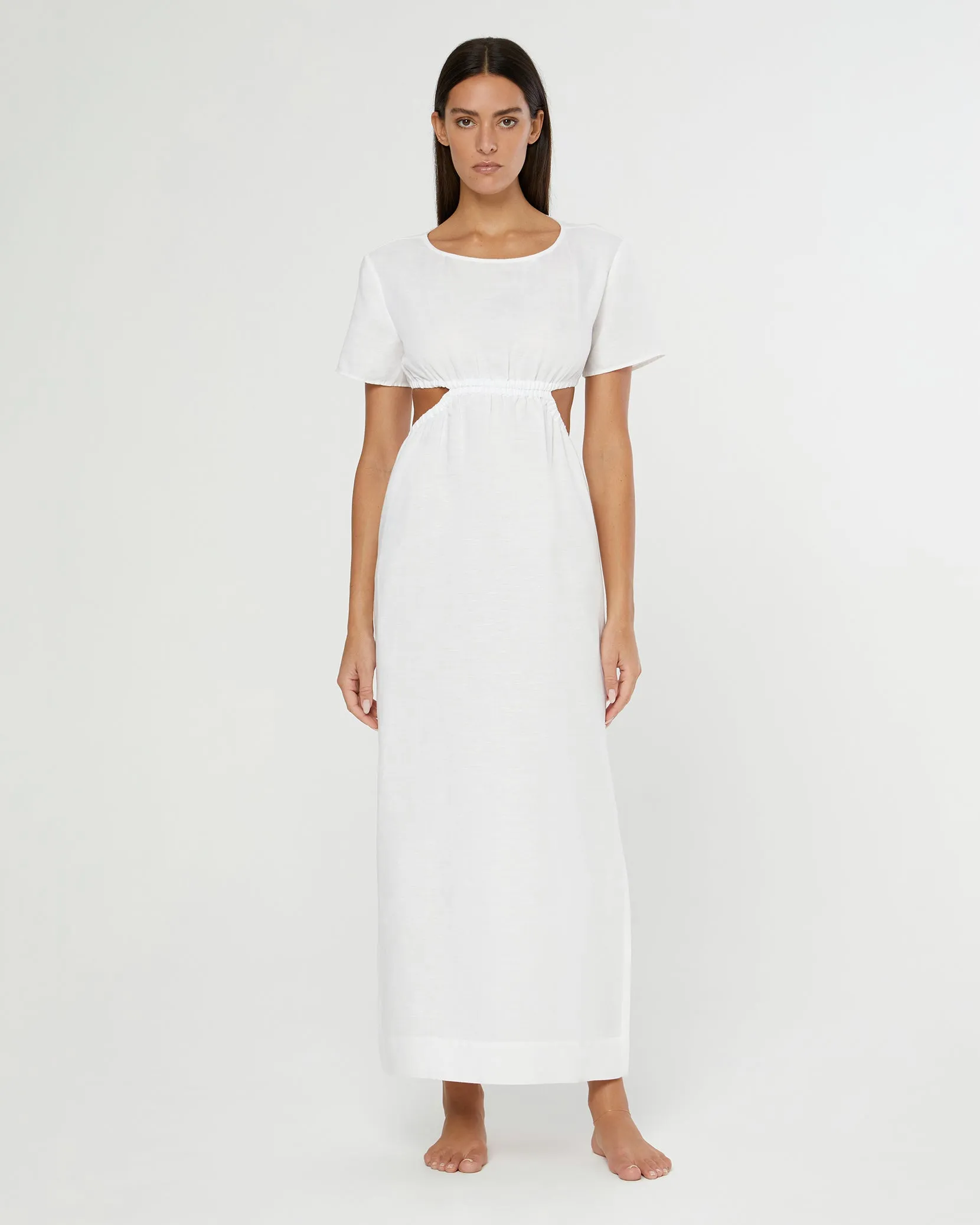 Air Linen Boatneck Cutout Maxi Dress sold by Onia