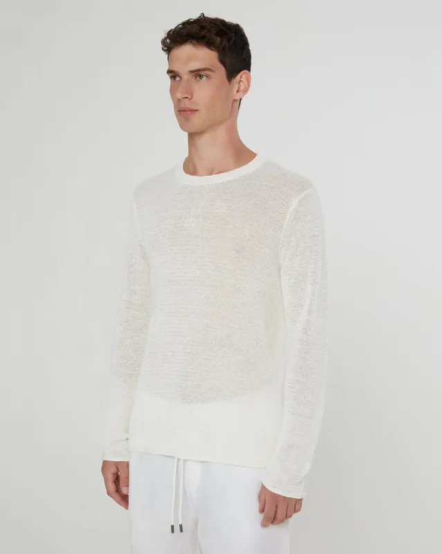 Kevin Crewneck Linen Sweater sold by Onia