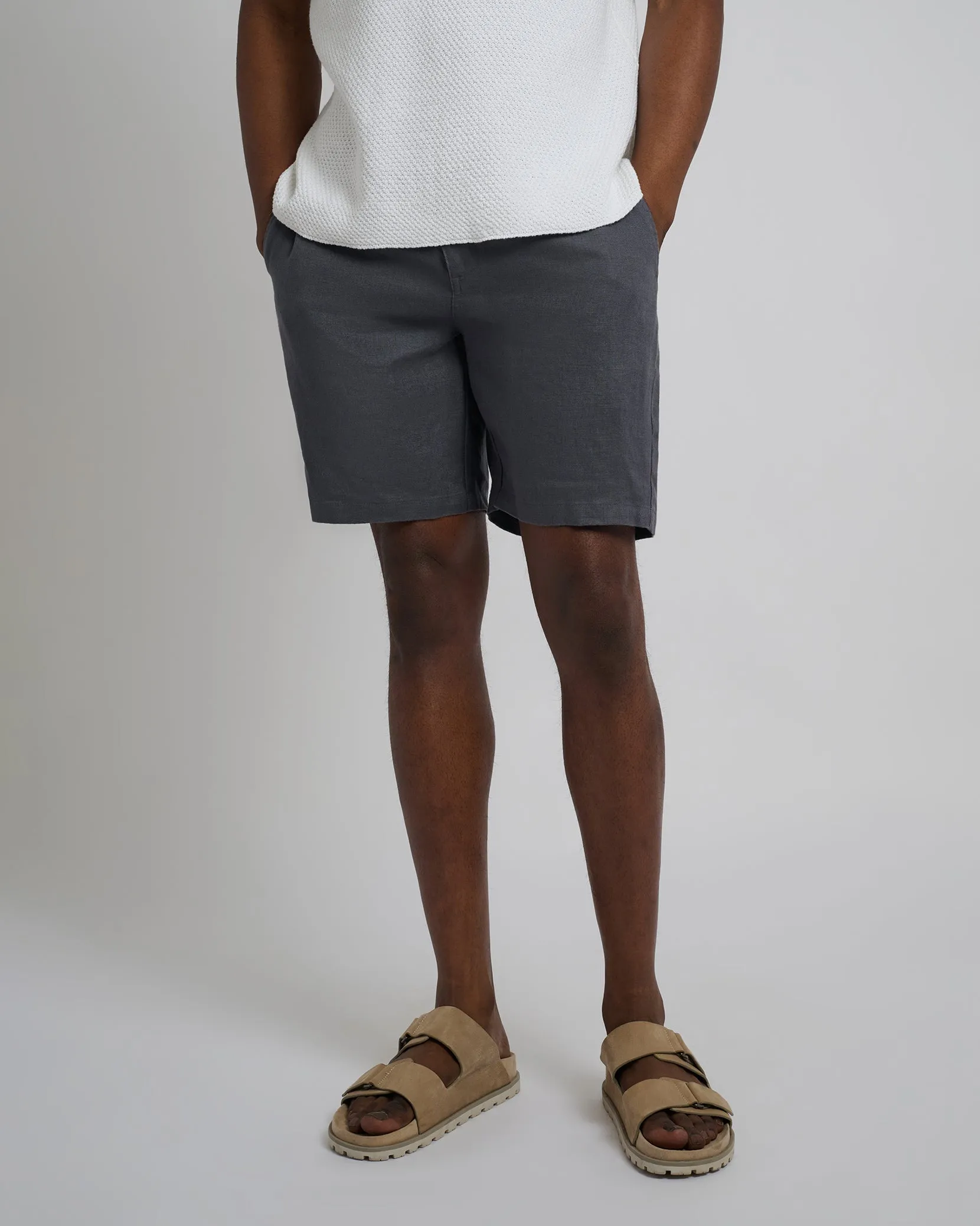 Linen Fixed-Waist Short sold by Onia