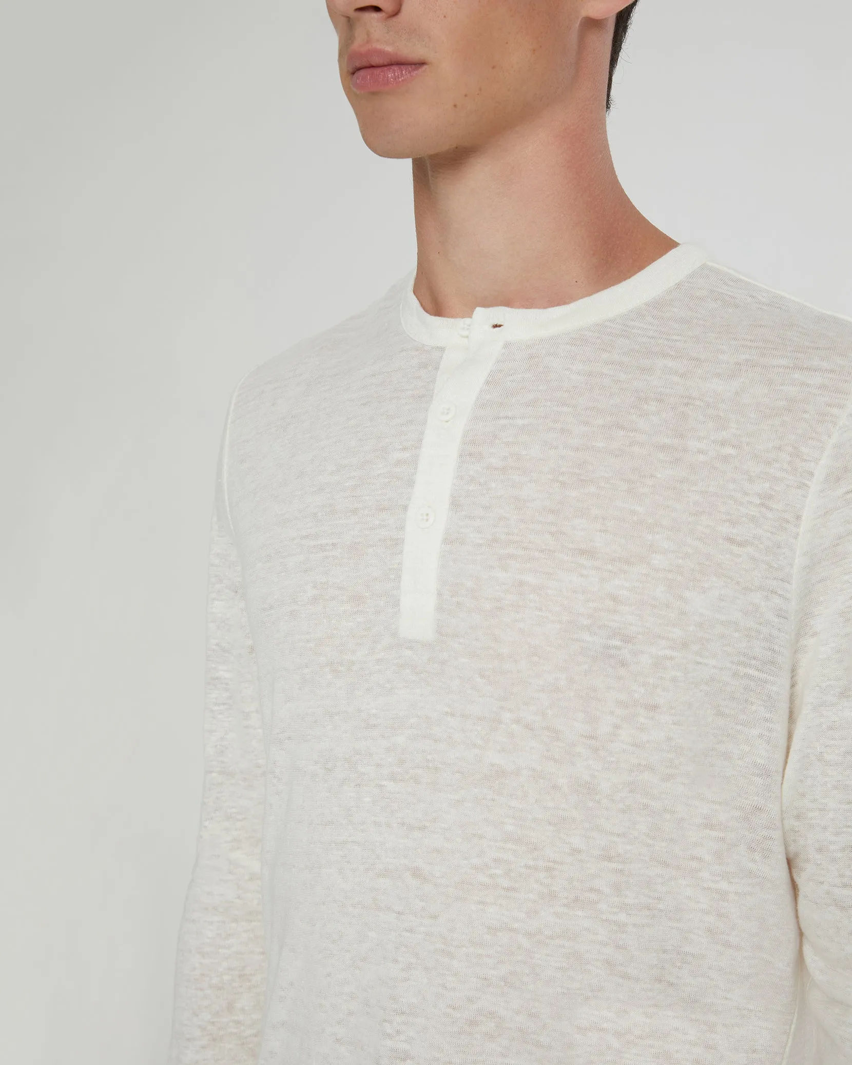 Long Sleeve Linen Henley sold by Onia product image thumbnail 4