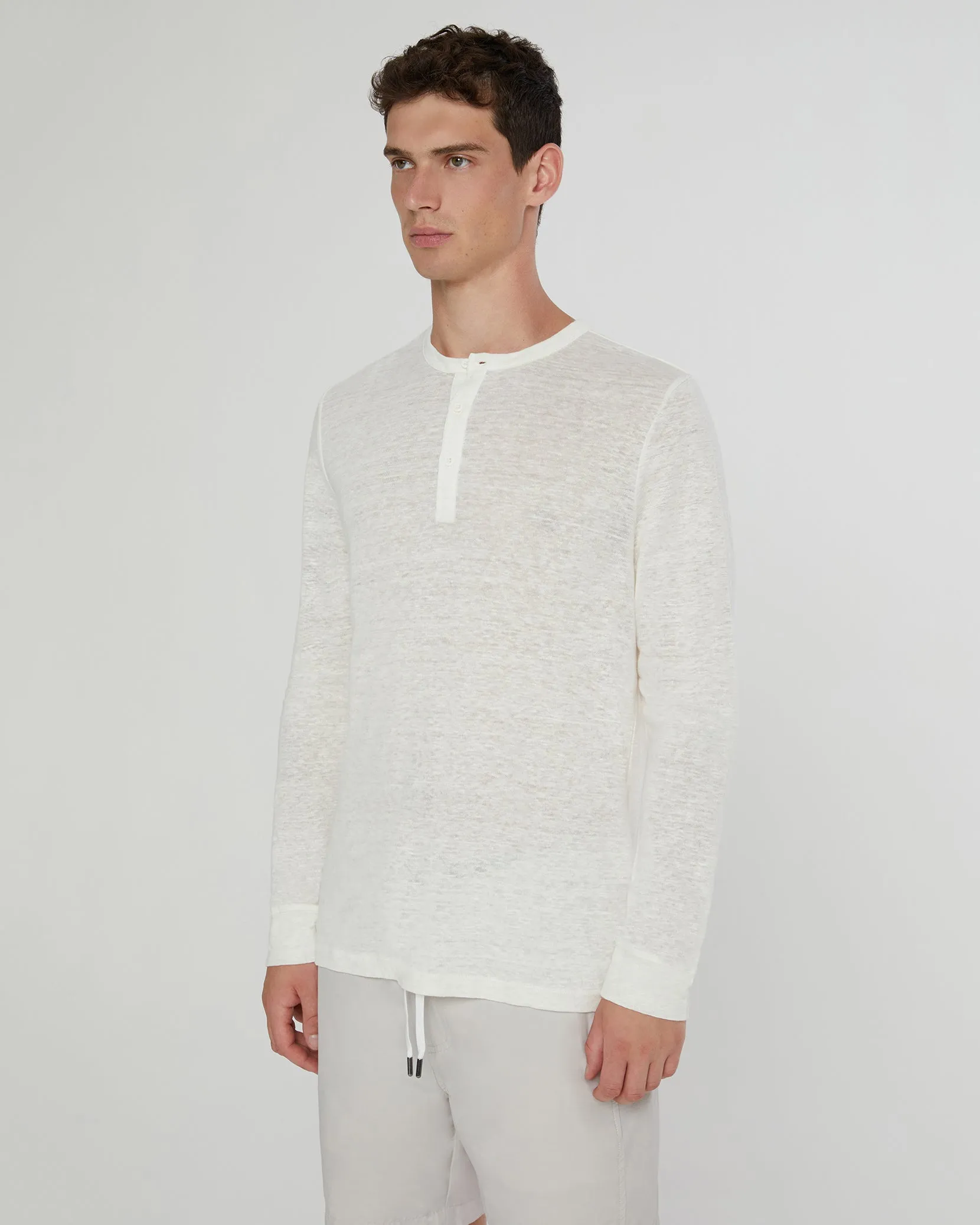 Long Sleeve Linen Henley sold by Onia