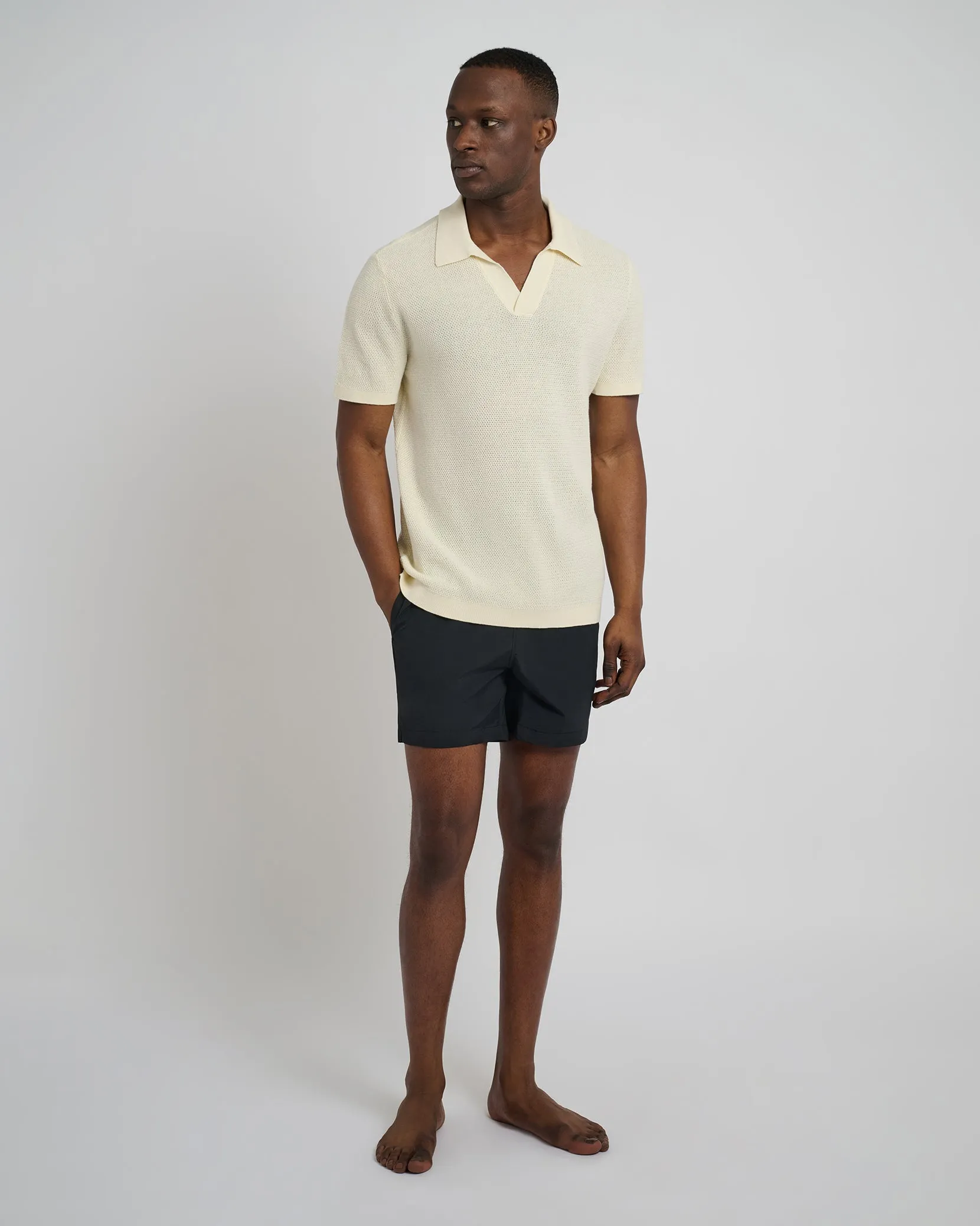 Cotton Textured Johnny Collar Polo sold by Onia product image thumbnail 3