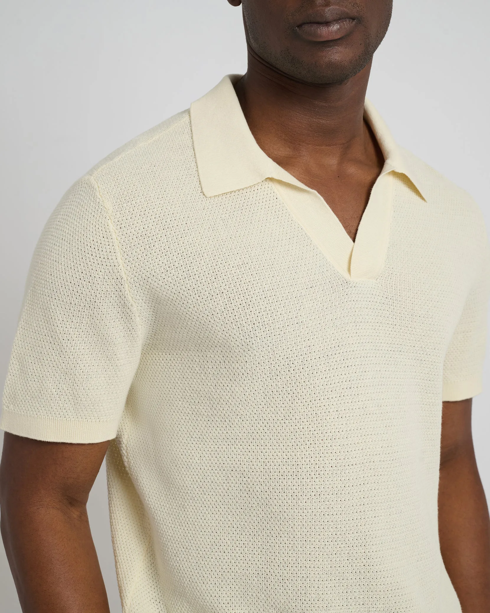 Cotton Textured Johnny Collar Polo sold by Onia product image thumbnail 4