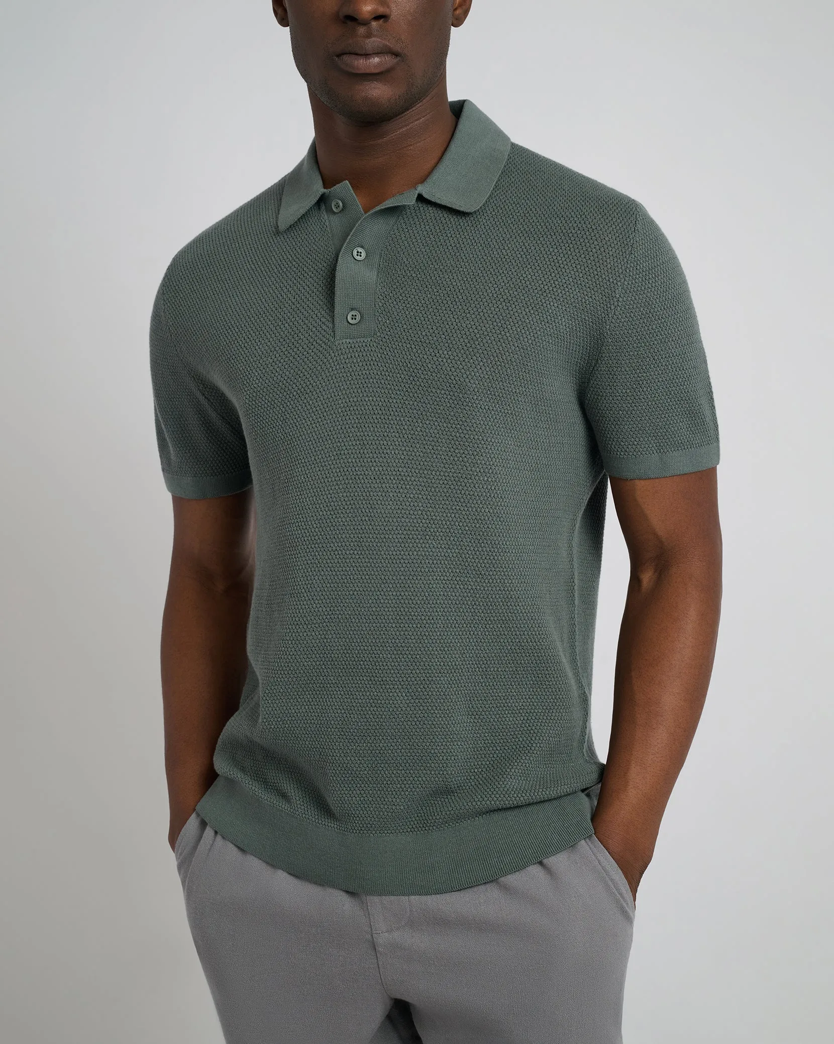 Cotton Textured Knit Polo sold by Onia