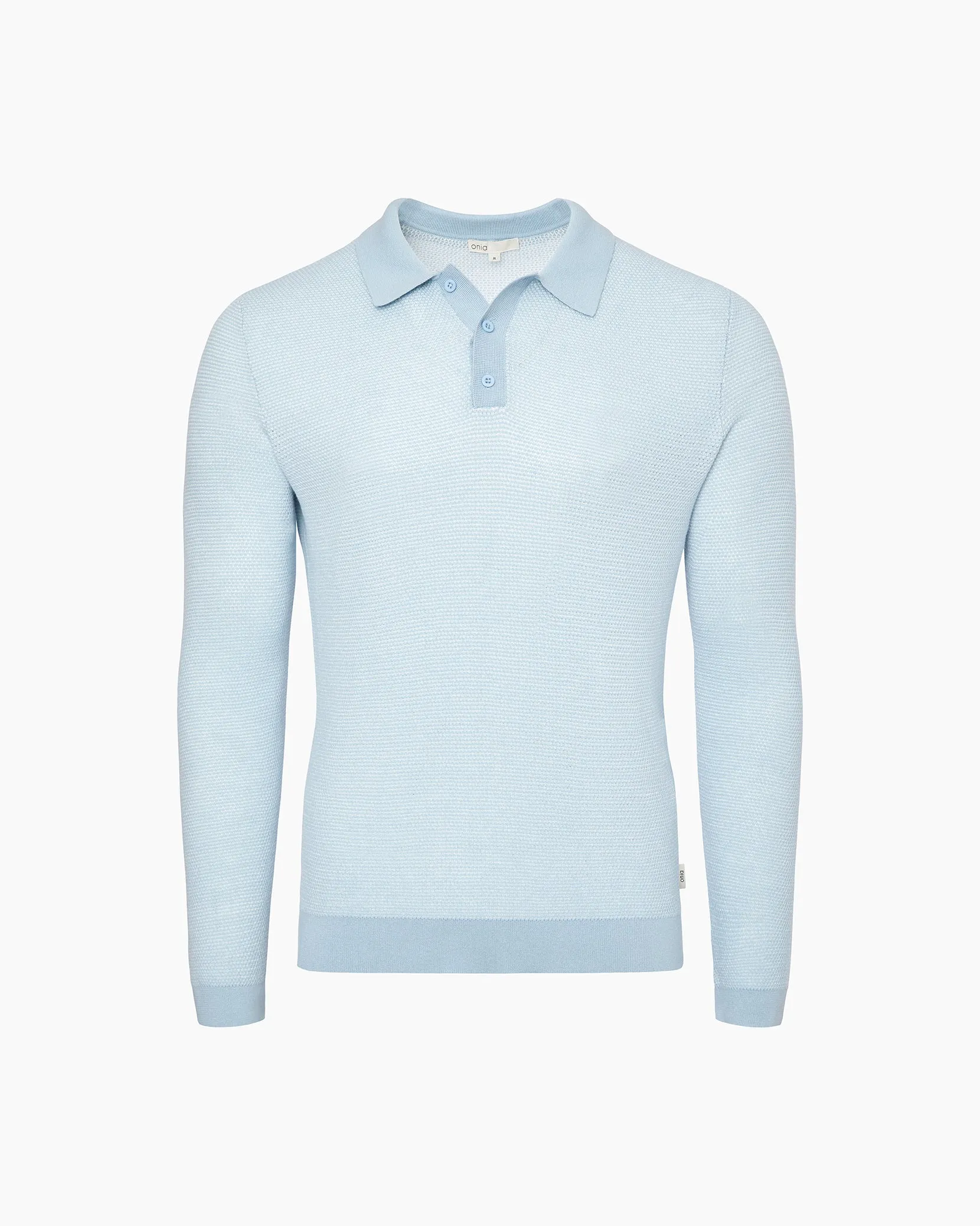 Cotton Textured Knit Long Sleeve Polo sold by Onia product image thumbnail 2