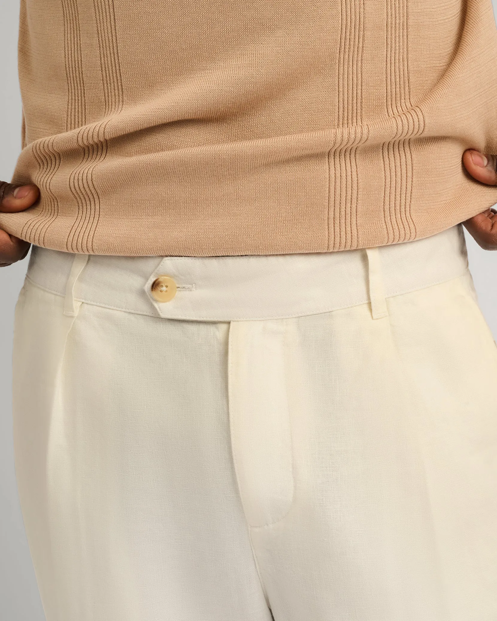 Linen Tapered Pleated Trouser sold by Onia product image thumbnail 4