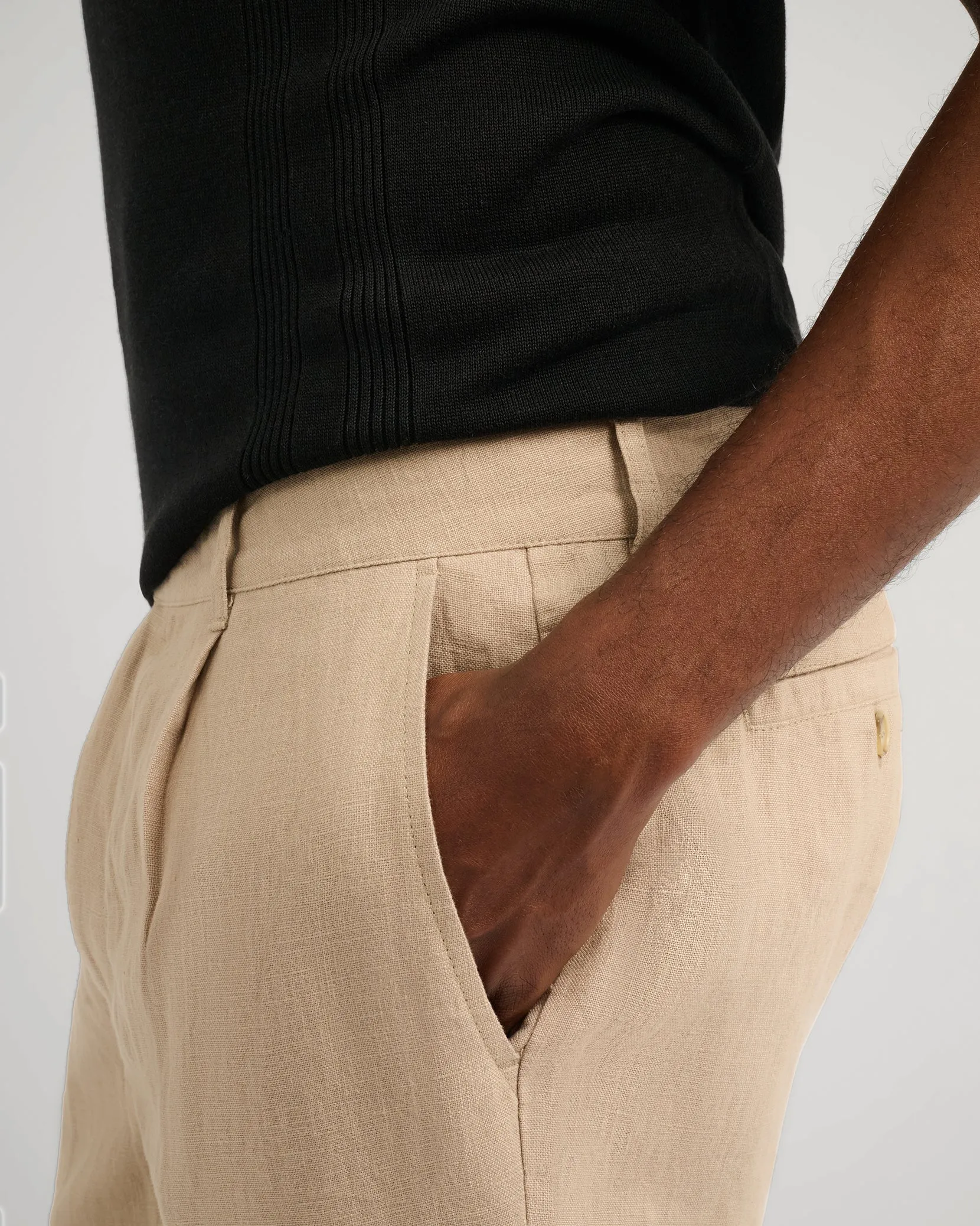 Linen Tapered Pleated Trouser sold by Onia product image thumbnail 5