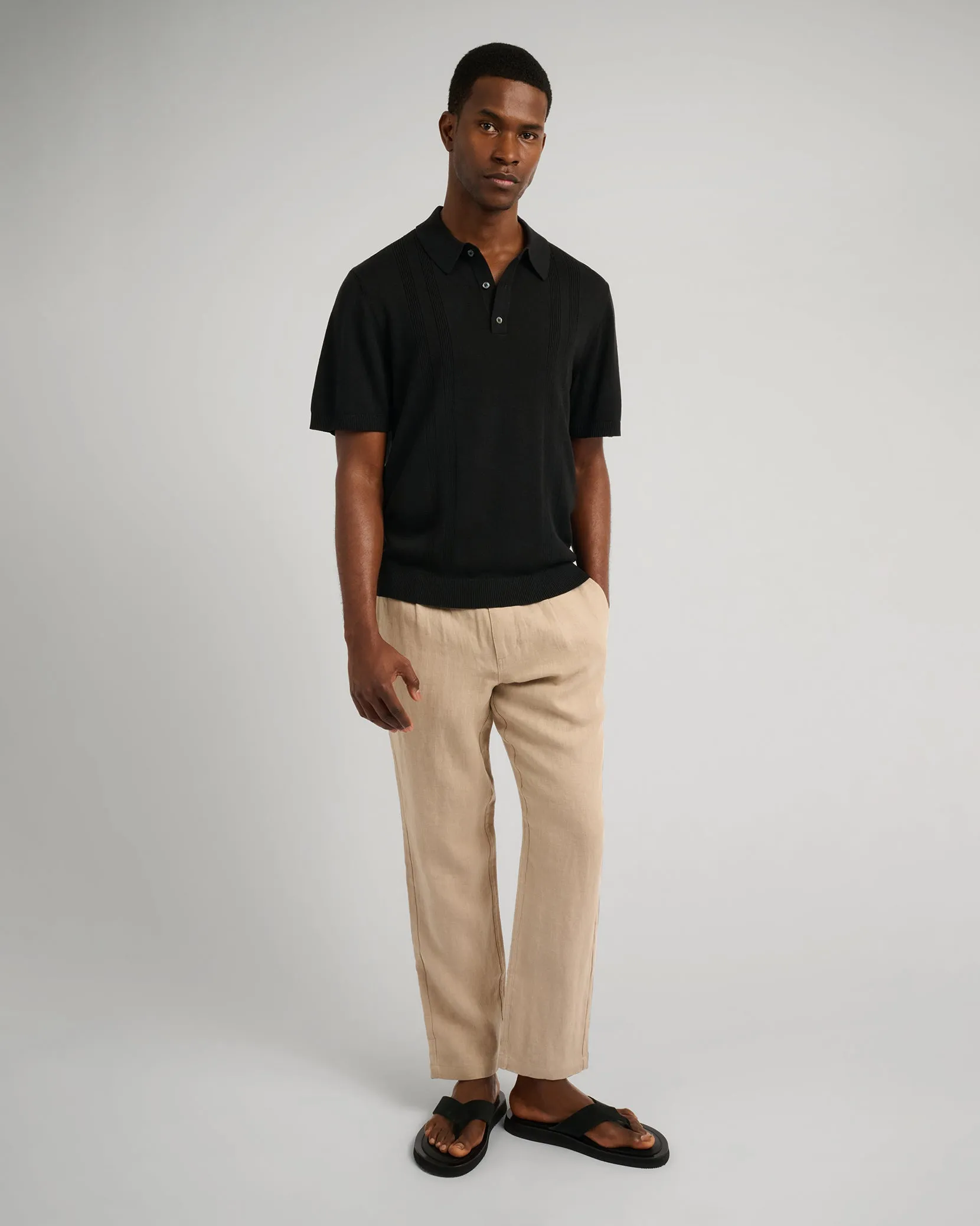 Linen Tapered Pleated Trouser sold by Onia product image thumbnail 3