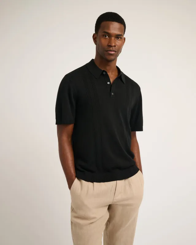 Silk Ribbed Knit Polo sold by Onia