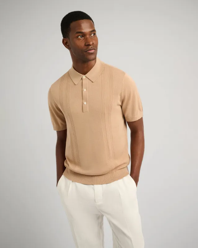 Silk Ribbed Knit Polo sold by Onia