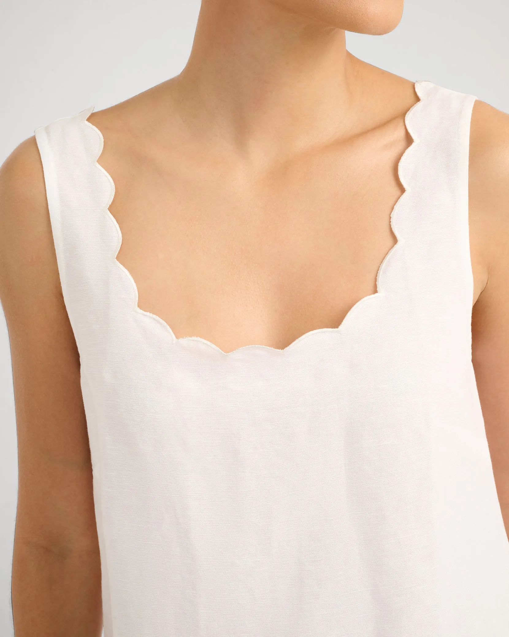 Air Linen Scallop Shift Dress sold by Onia product image thumbnail 4