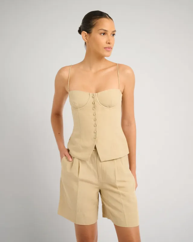 Air Linen Underwire Corset Top sold by Onia
