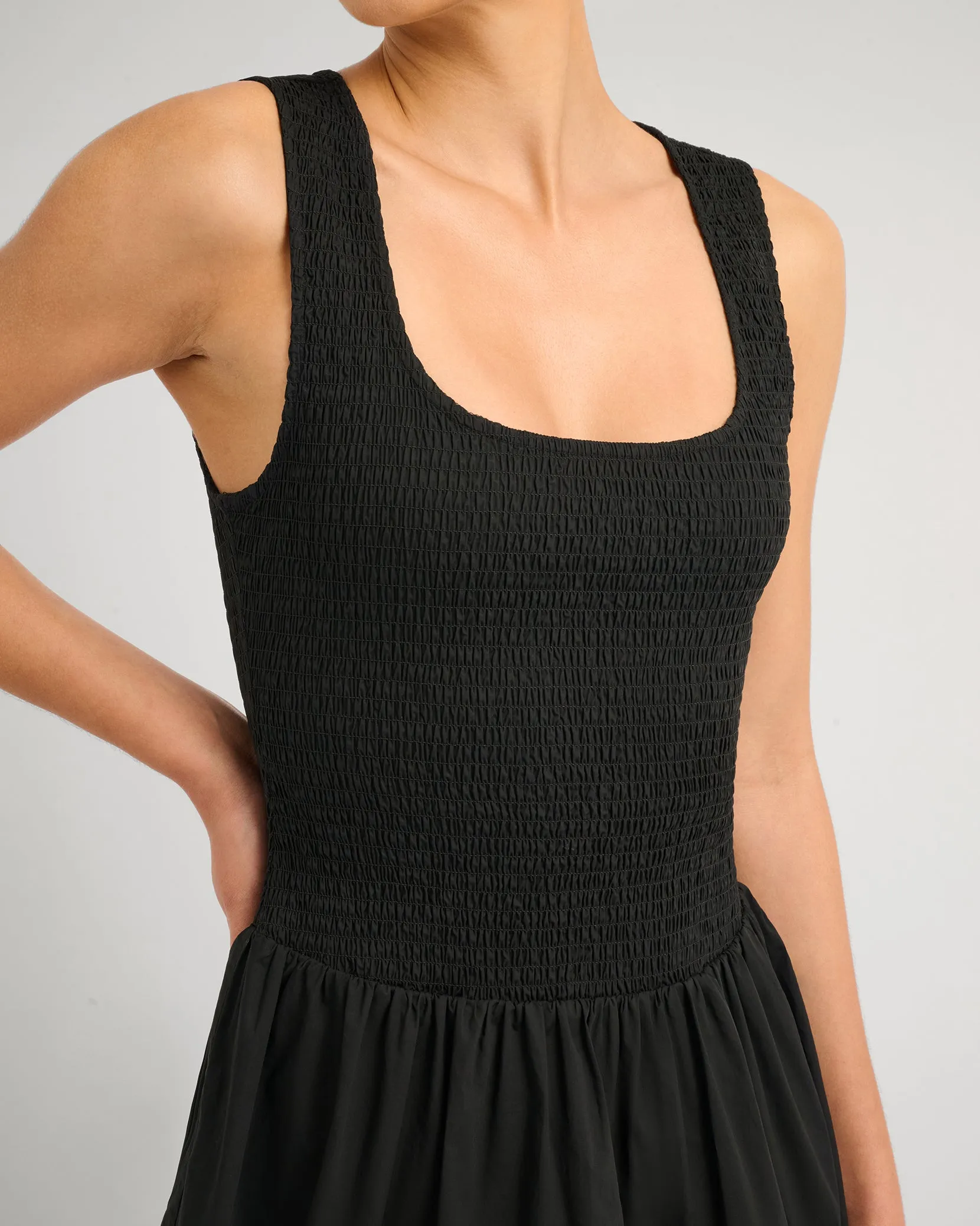 Poplin Smocked Mini Dress sold by Onia product image thumbnail 4