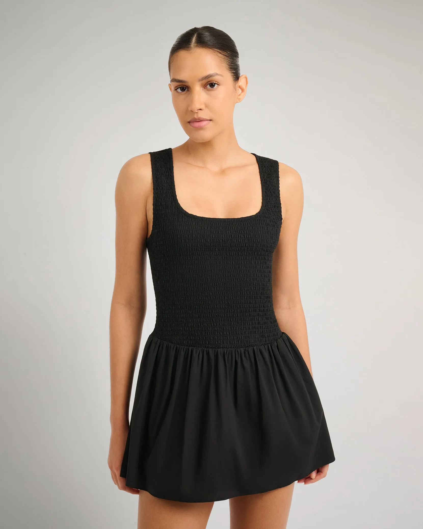 Poplin Smocked Mini Dress sold by Onia product image thumbnail 3