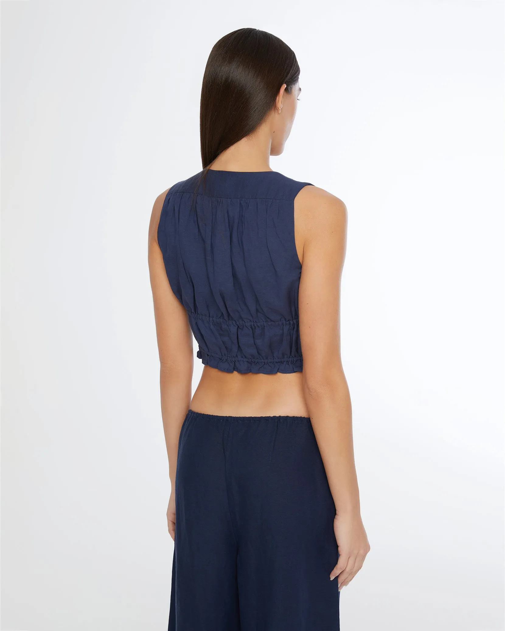 Air Linen Tie Front Top sold by Onia product image thumbnail 4