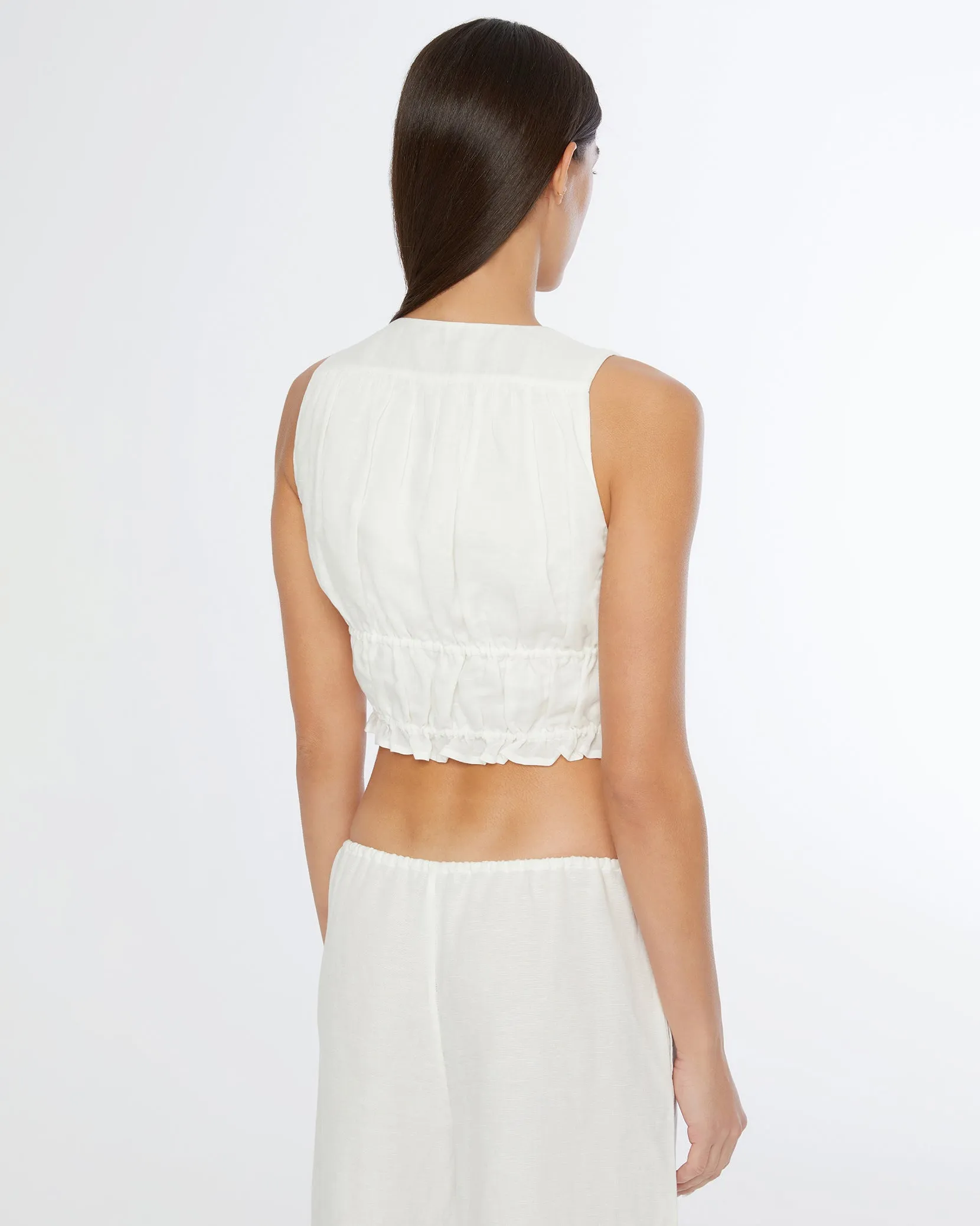 Air Linen Tie Front Top sold by Onia product image thumbnail 4