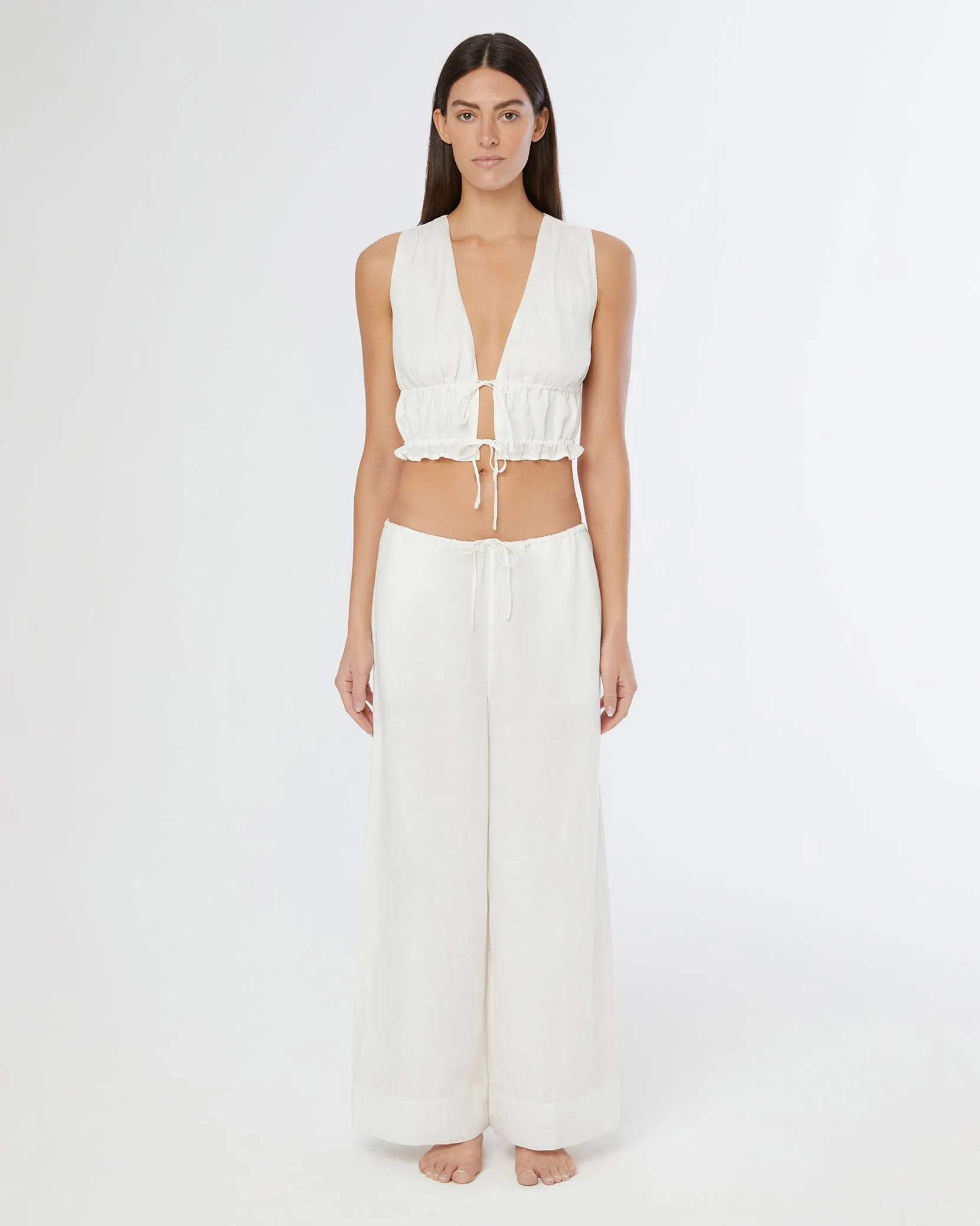 Air Linen Tie Front Top sold by Onia product image thumbnail 3