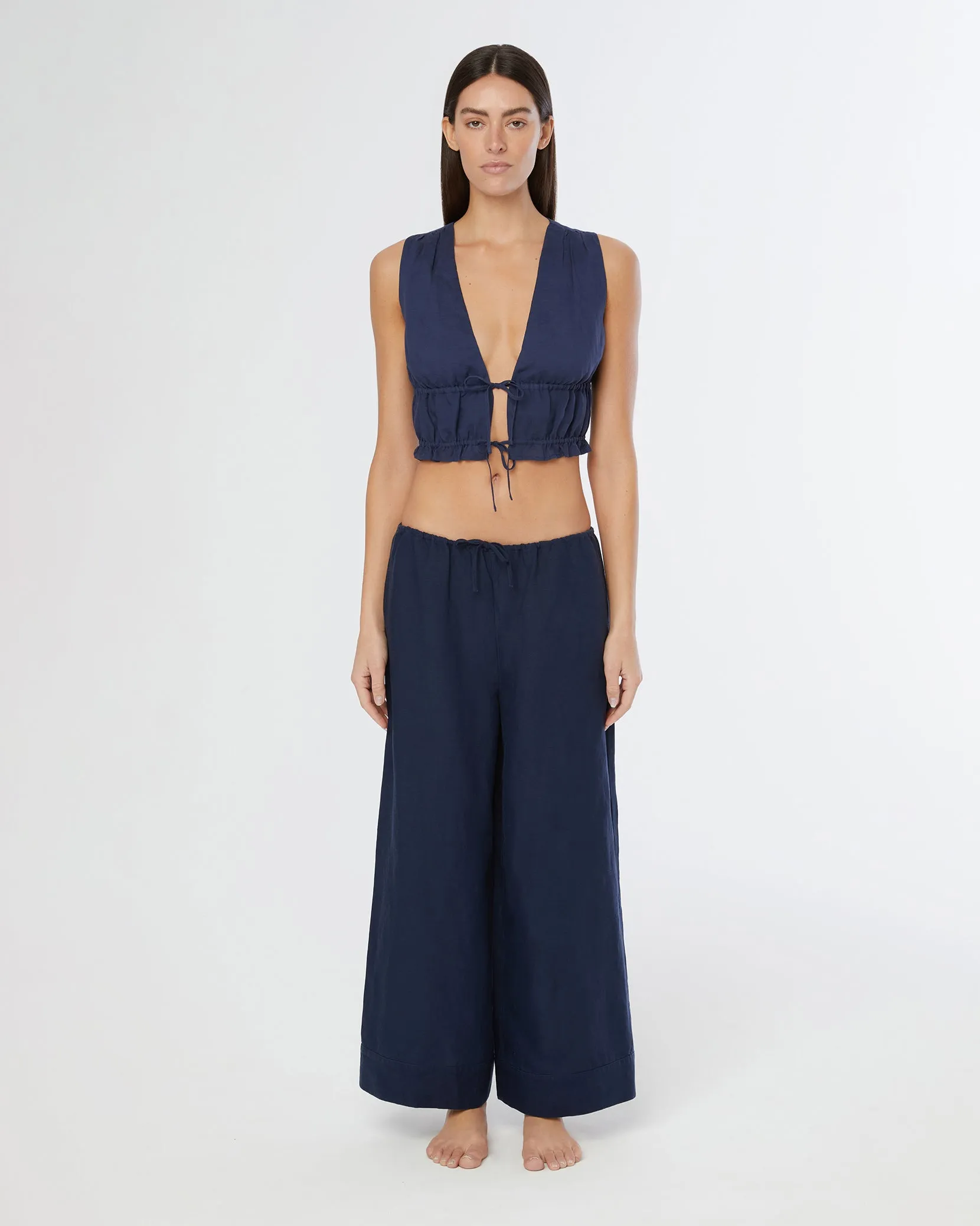Air Linen Wide Leg Drawstring Pant sold by Onia product image thumbnail 3