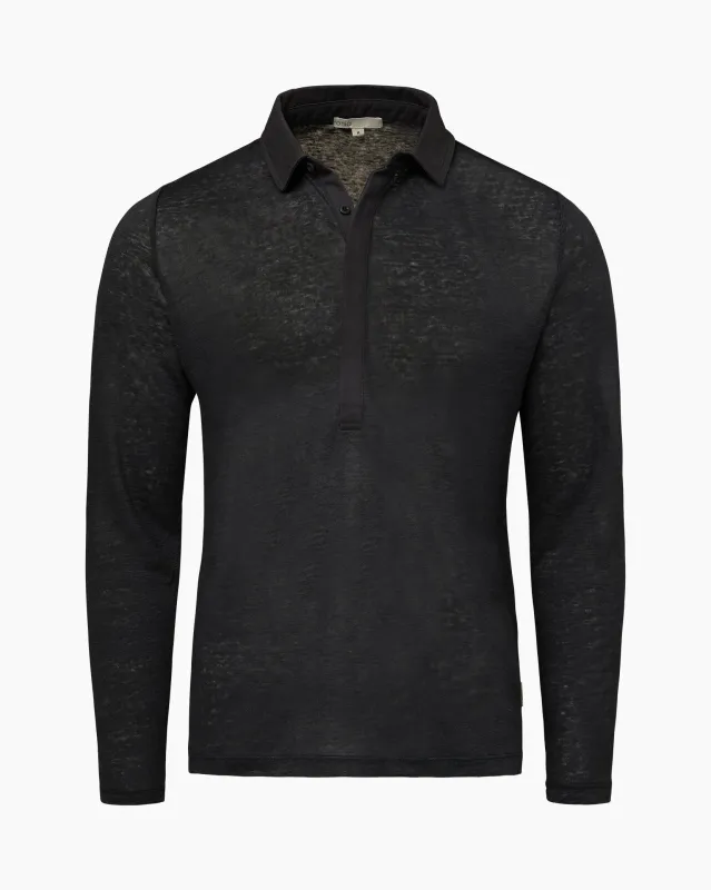 Long Sleeve Linen Polo sold by Onia