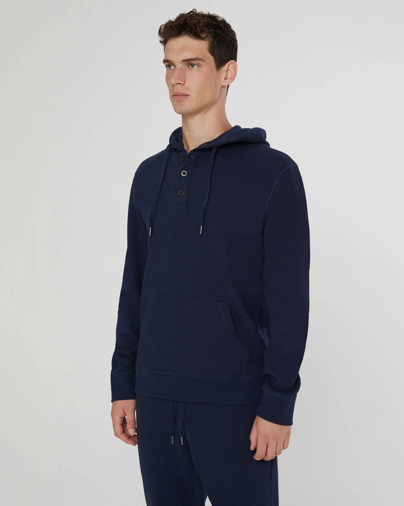 Waffle Half Button Hoodie sold by Onia product image thumbnail 3