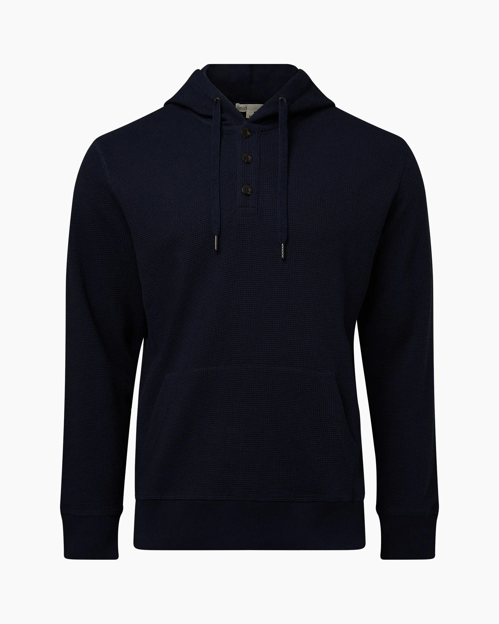 Waffle Half Button Hoodie sold by Onia