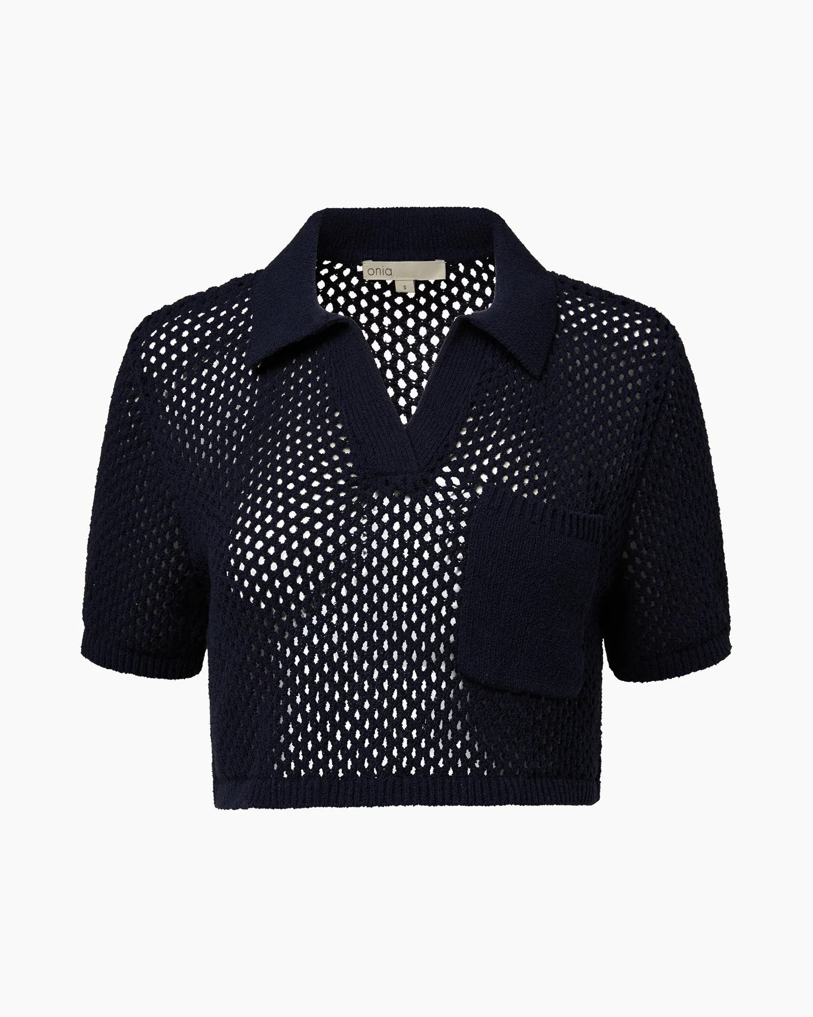 Crochet Knit Cropped Polo sold by Onia product image thumbnail 2