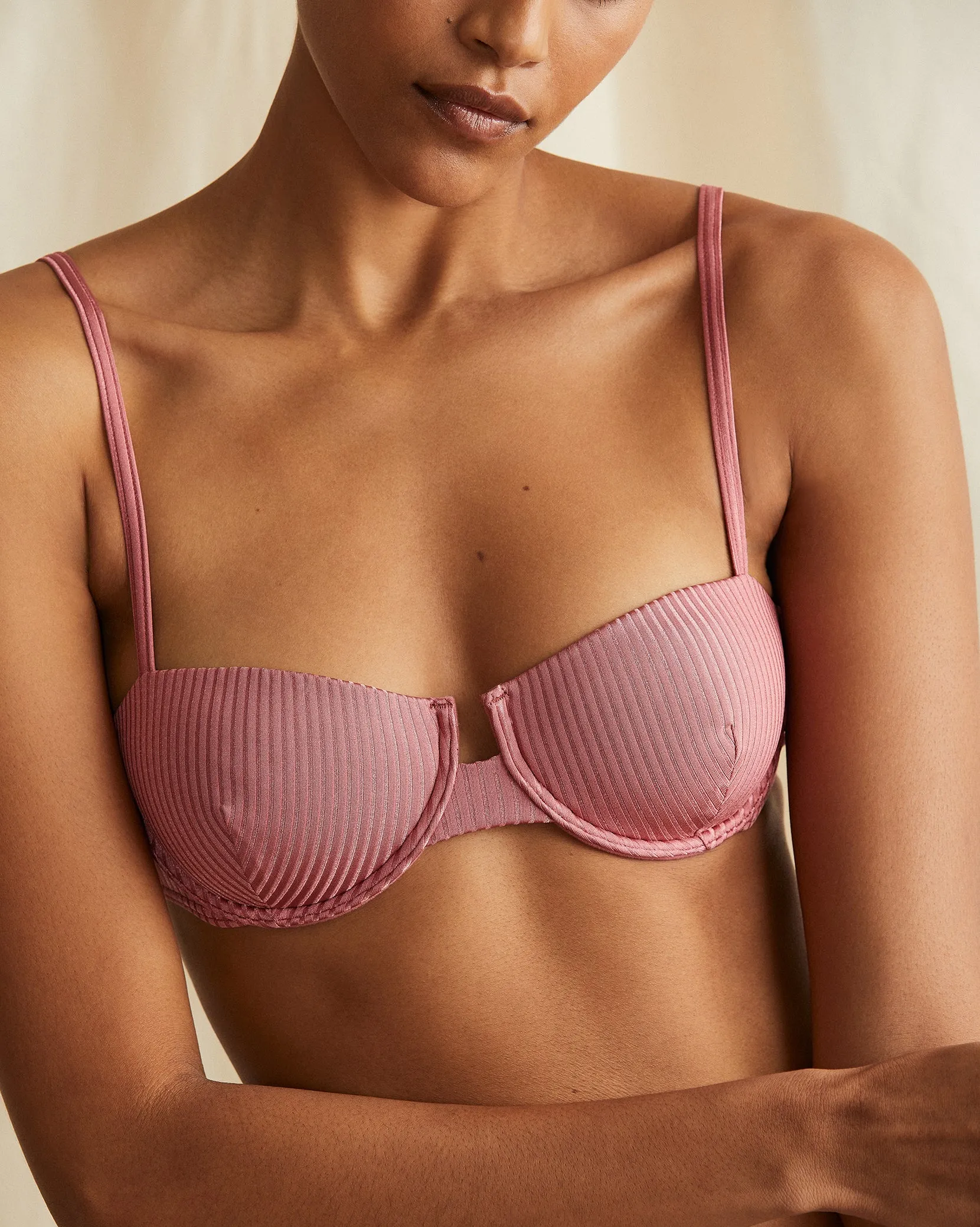 Dalia Shimmer Rib Bikini Top sold by Onia product image thumbnail 2