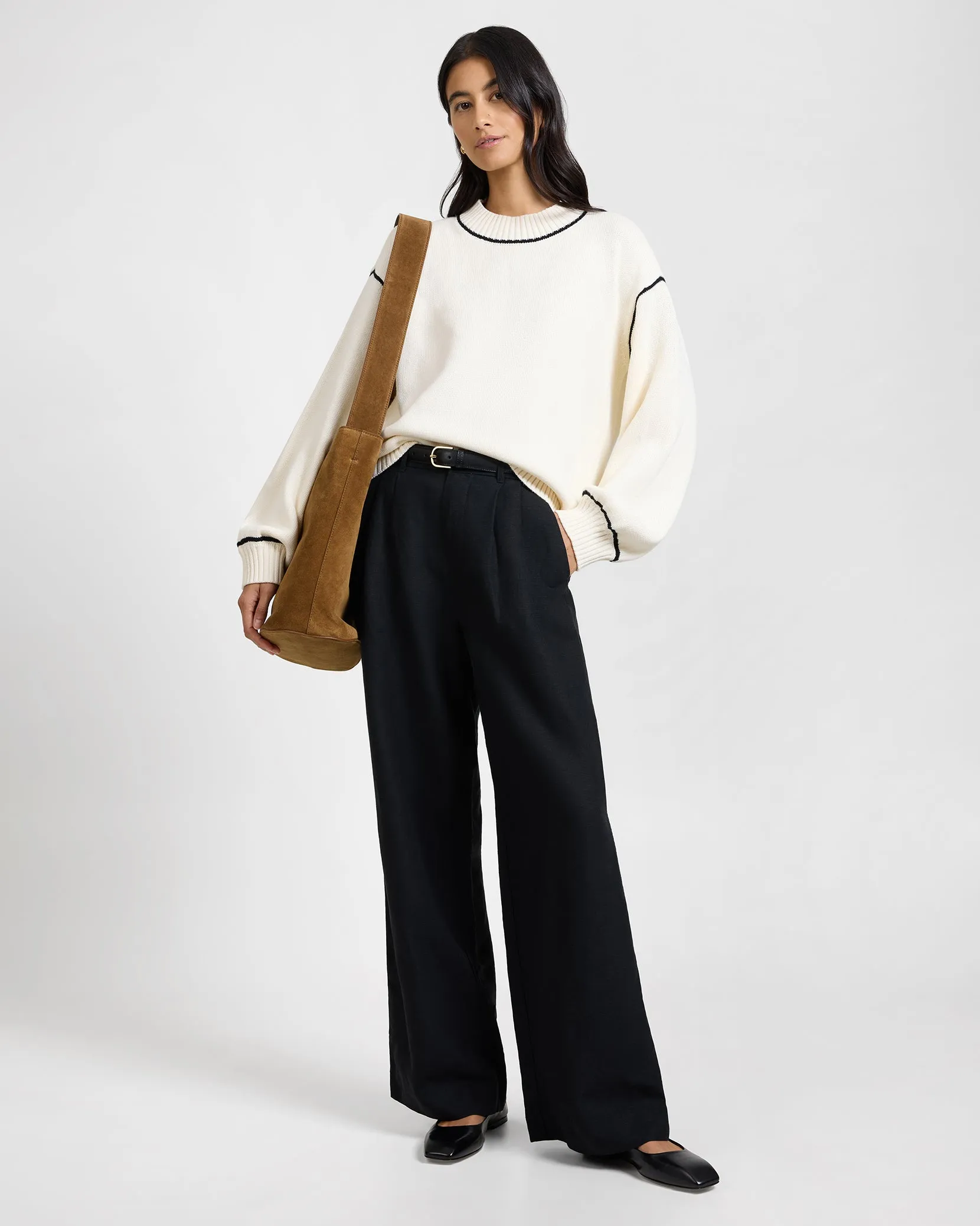 Cotton Oversized Mock Neck Sweater sold by Onia product image thumbnail 5