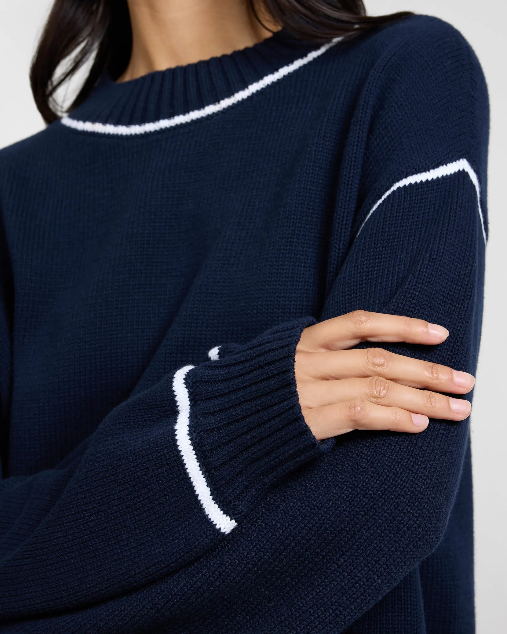 Cotton Oversized Mock Neck Sweater sold by Onia product image thumbnail 4