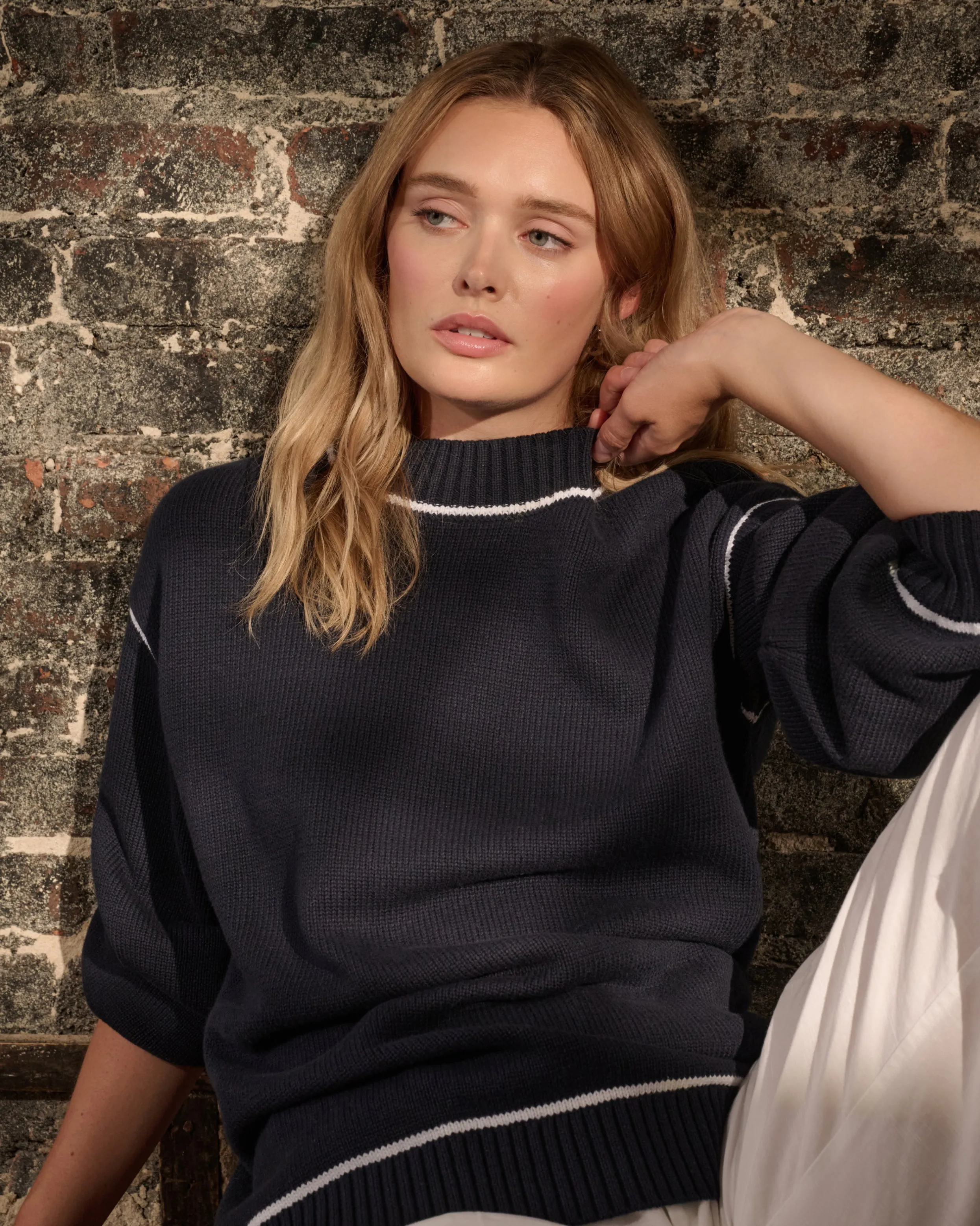 Cotton Oversized Mock Neck Sweater sold by Onia product image thumbnail 2