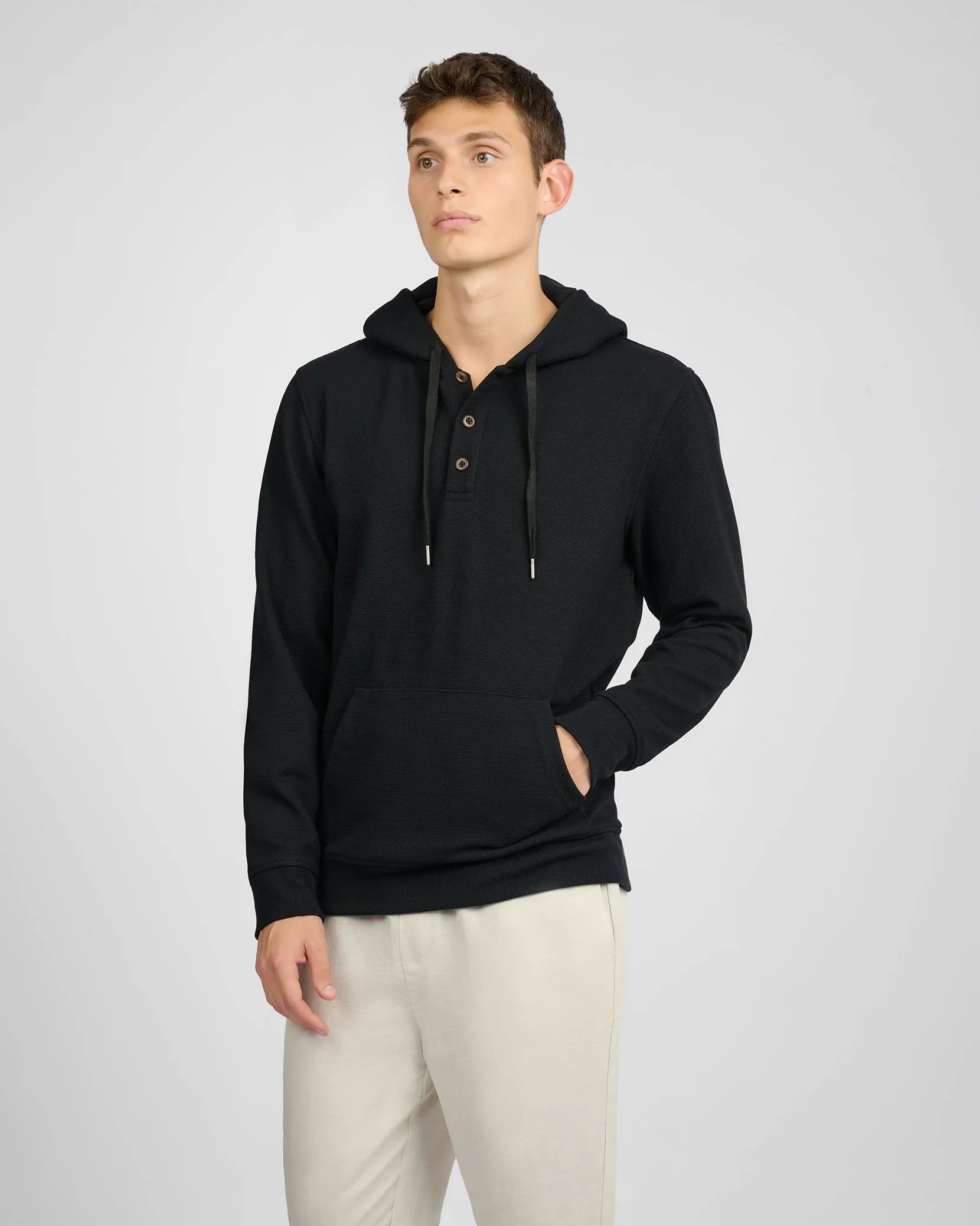 Waffle Half Button Hoodie sold by Onia product image thumbnail 2