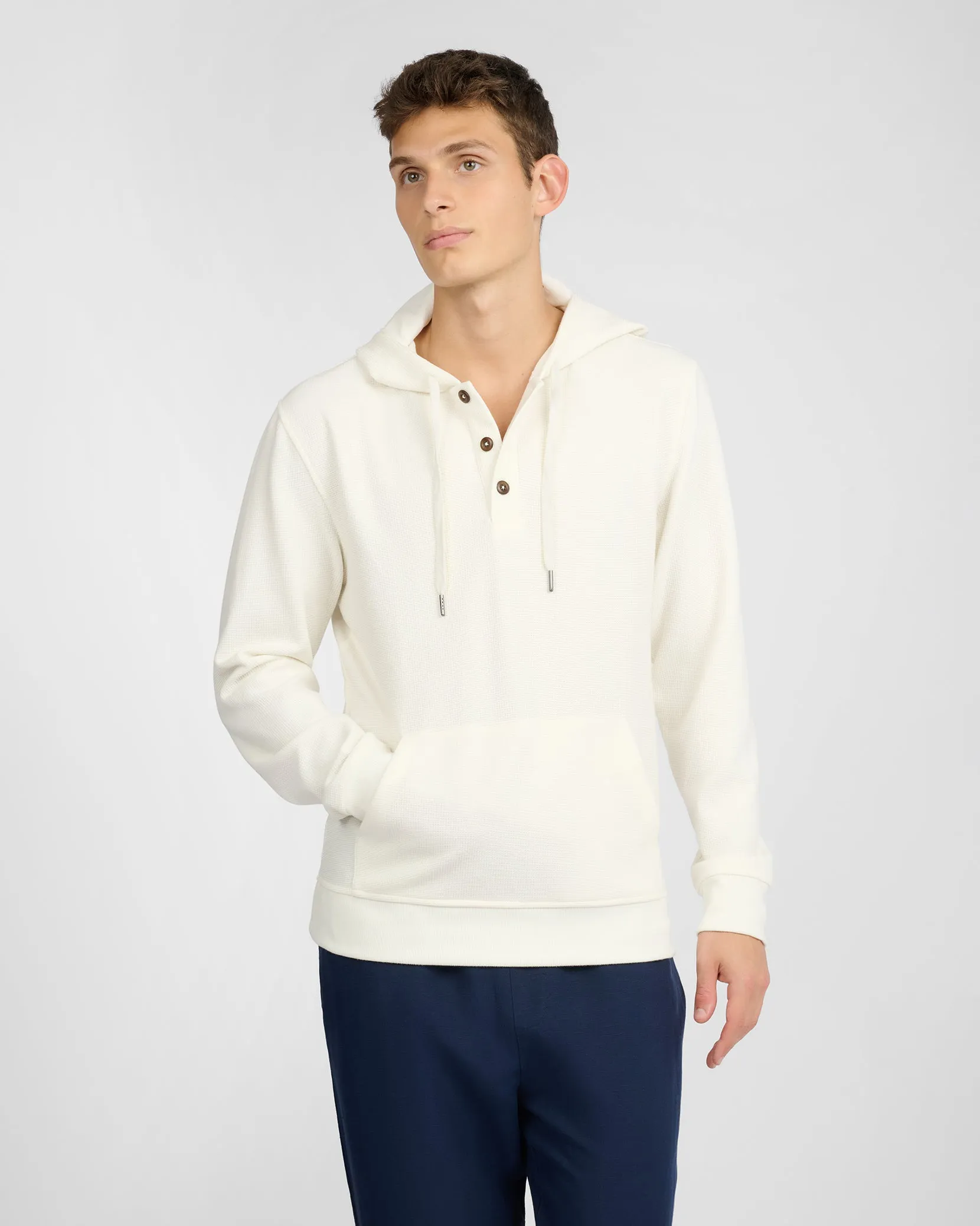 Waffle Half Button Hoodie sold by Onia product image thumbnail 3