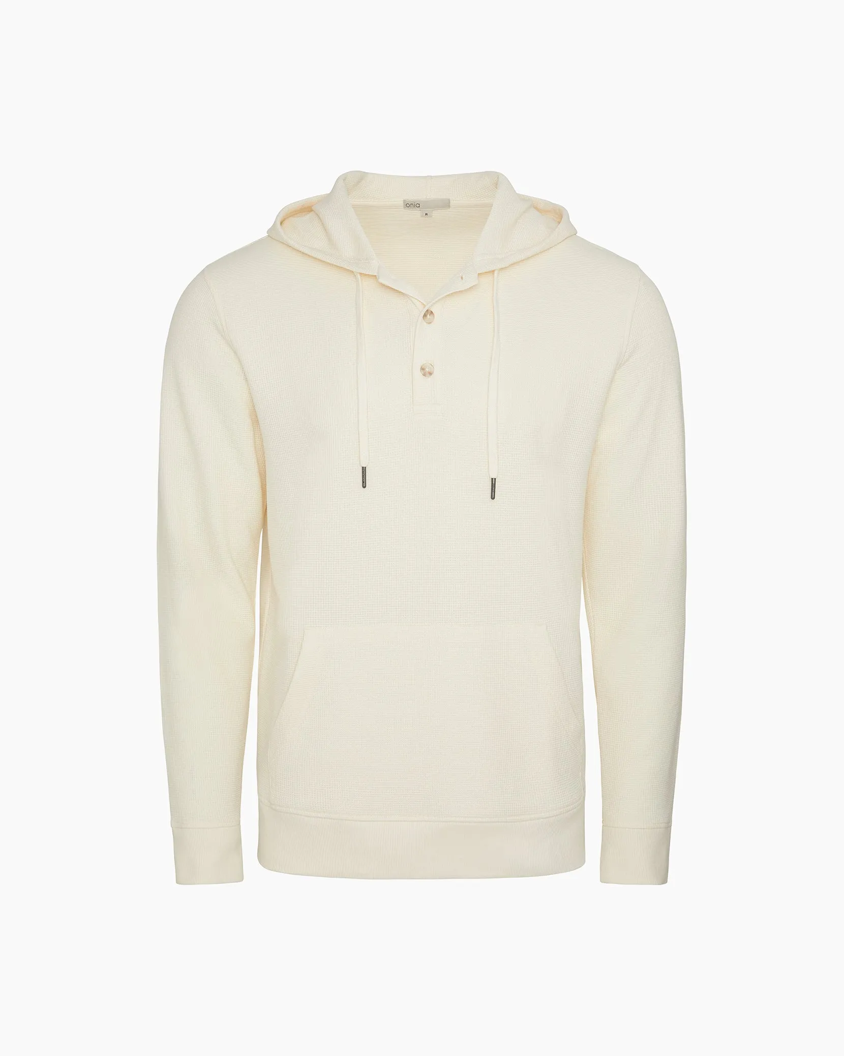 Waffle Half Button Hoodie sold by Onia