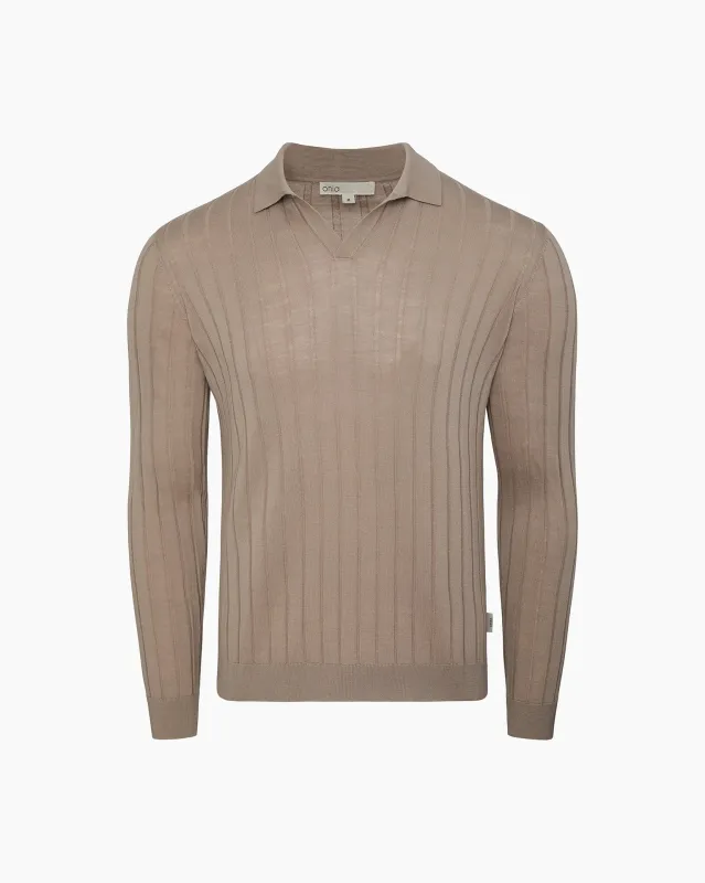 Extra Fine Merino Wool Johnny Collar Polo sold by Onia