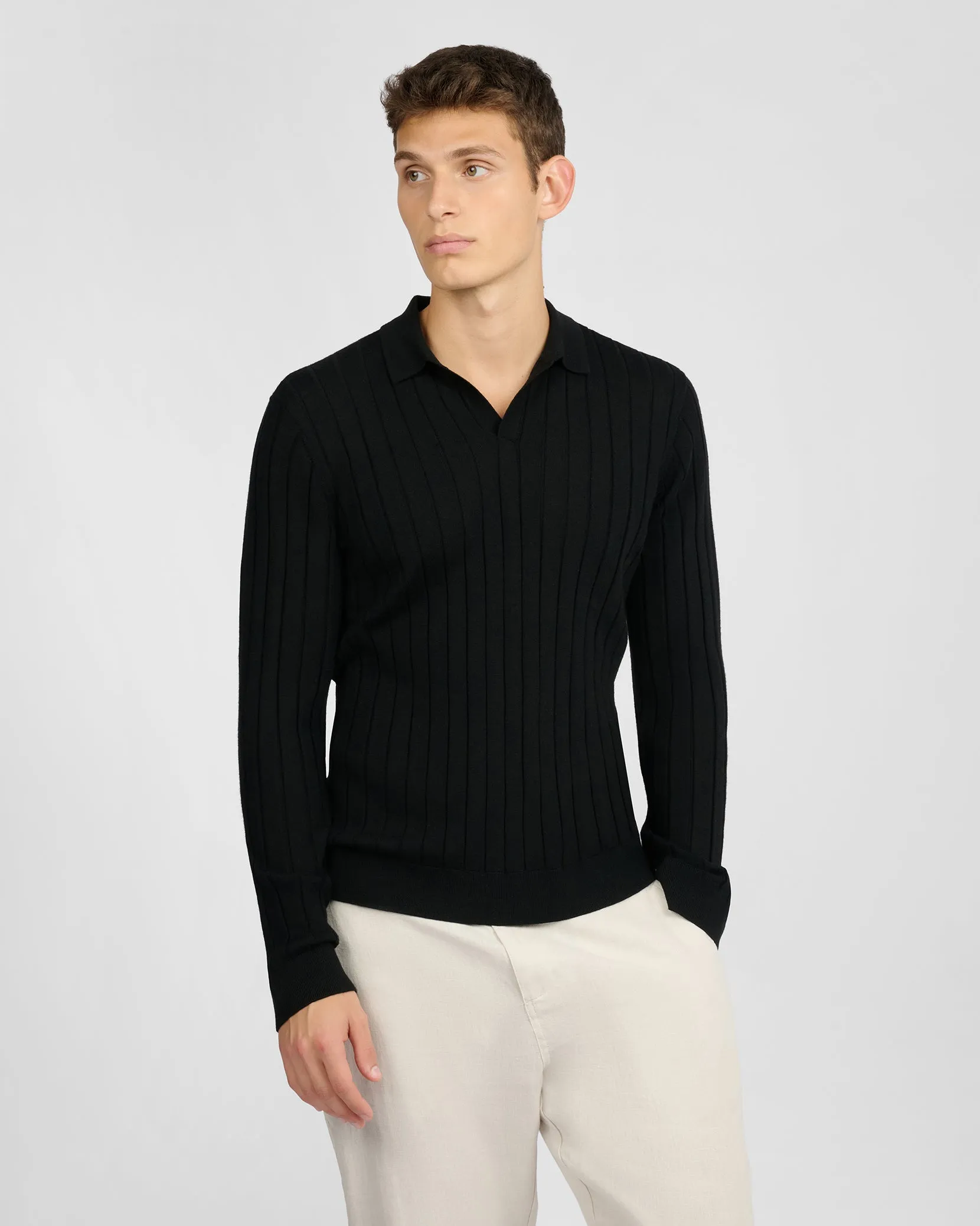 Extra Fine Merino Wool Johnny Collar Polo sold by Onia product image thumbnail 3