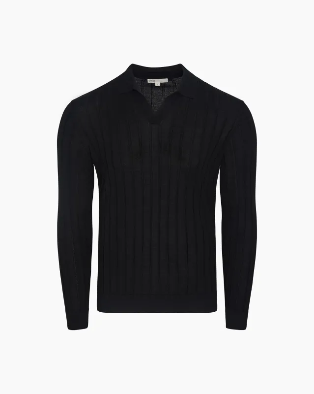 Extra Fine Merino Wool Johnny Collar Polo sold by Onia