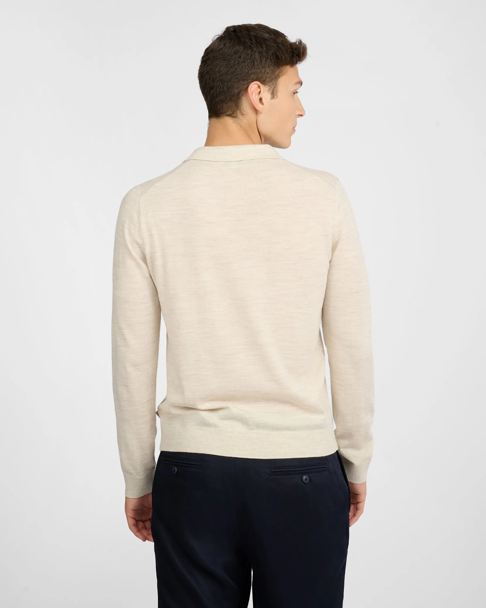 Extra Fine Merino Wool Long Sleeve Polo sold by Onia product image thumbnail 5
