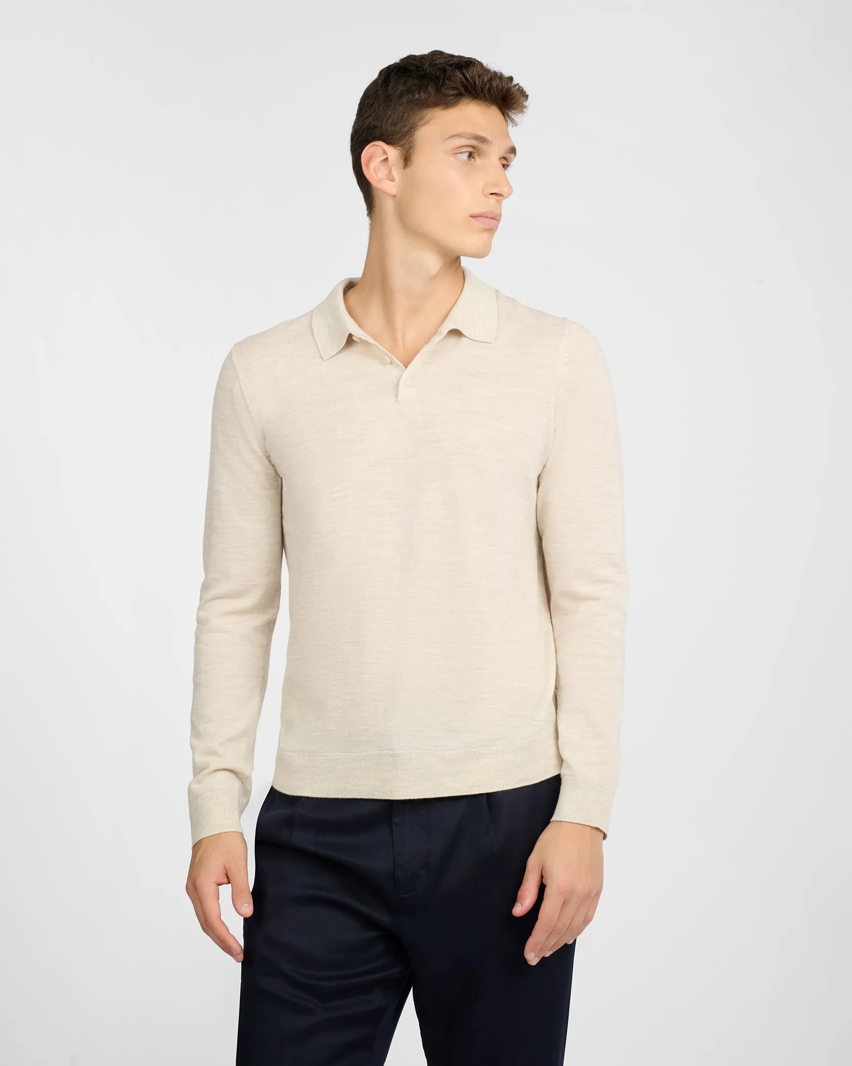 Extra Fine Merino Wool Long Sleeve Polo sold by Onia product image thumbnail 3