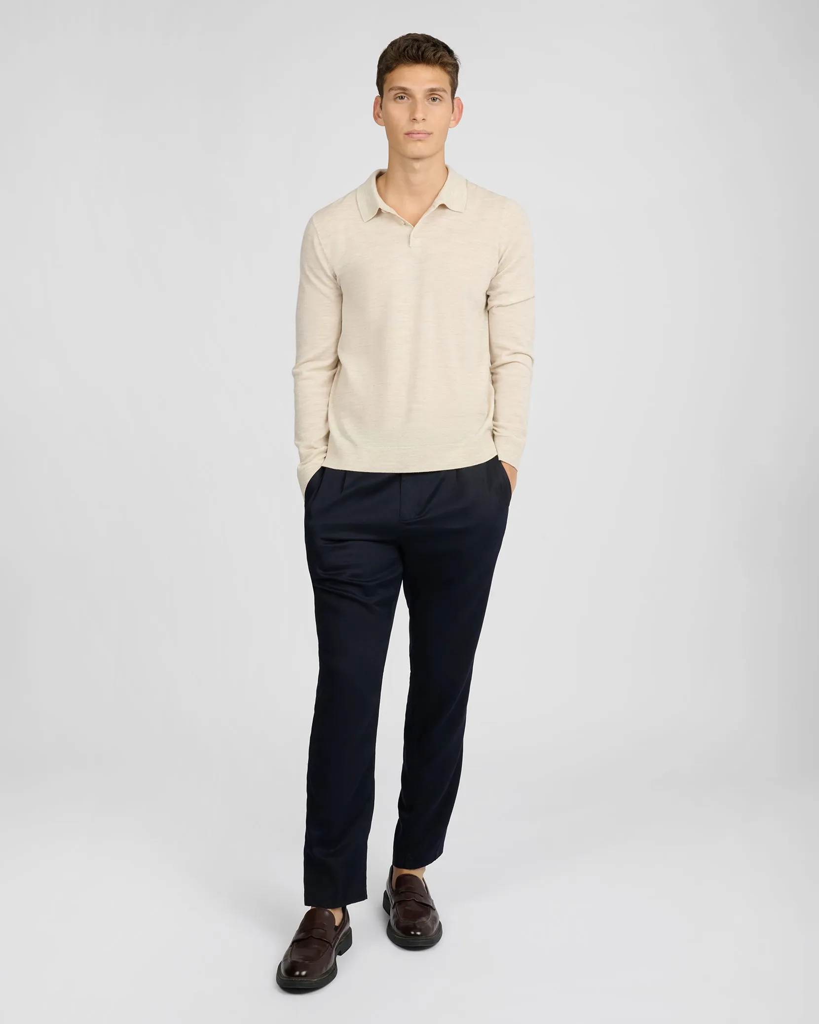 Extra Fine Merino Wool Long Sleeve Polo sold by Onia product image thumbnail 4