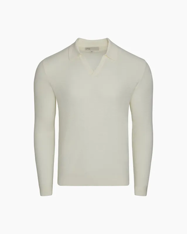 Cotton Textured Long Sleeve Johnny Polo sold by Onia
