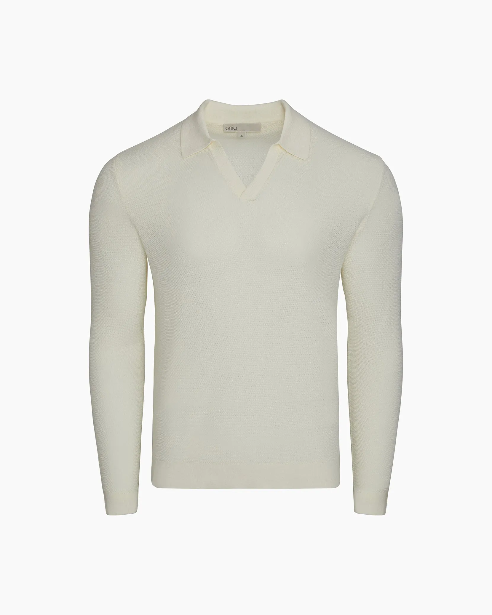 Cotton Textured Long Sleeve Johnny Polo sold by Onia