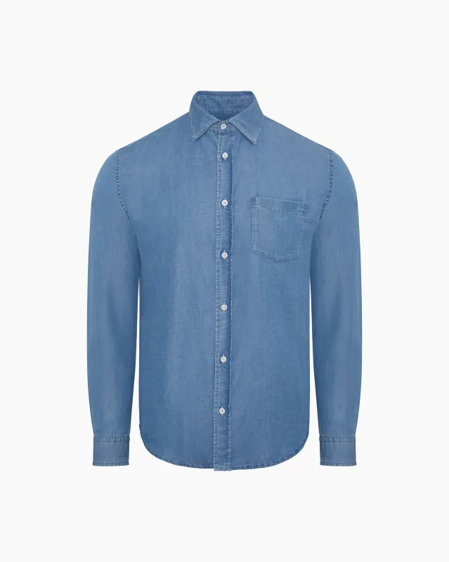 Denim Chambray Long Sleeve Shirt sold by Onia