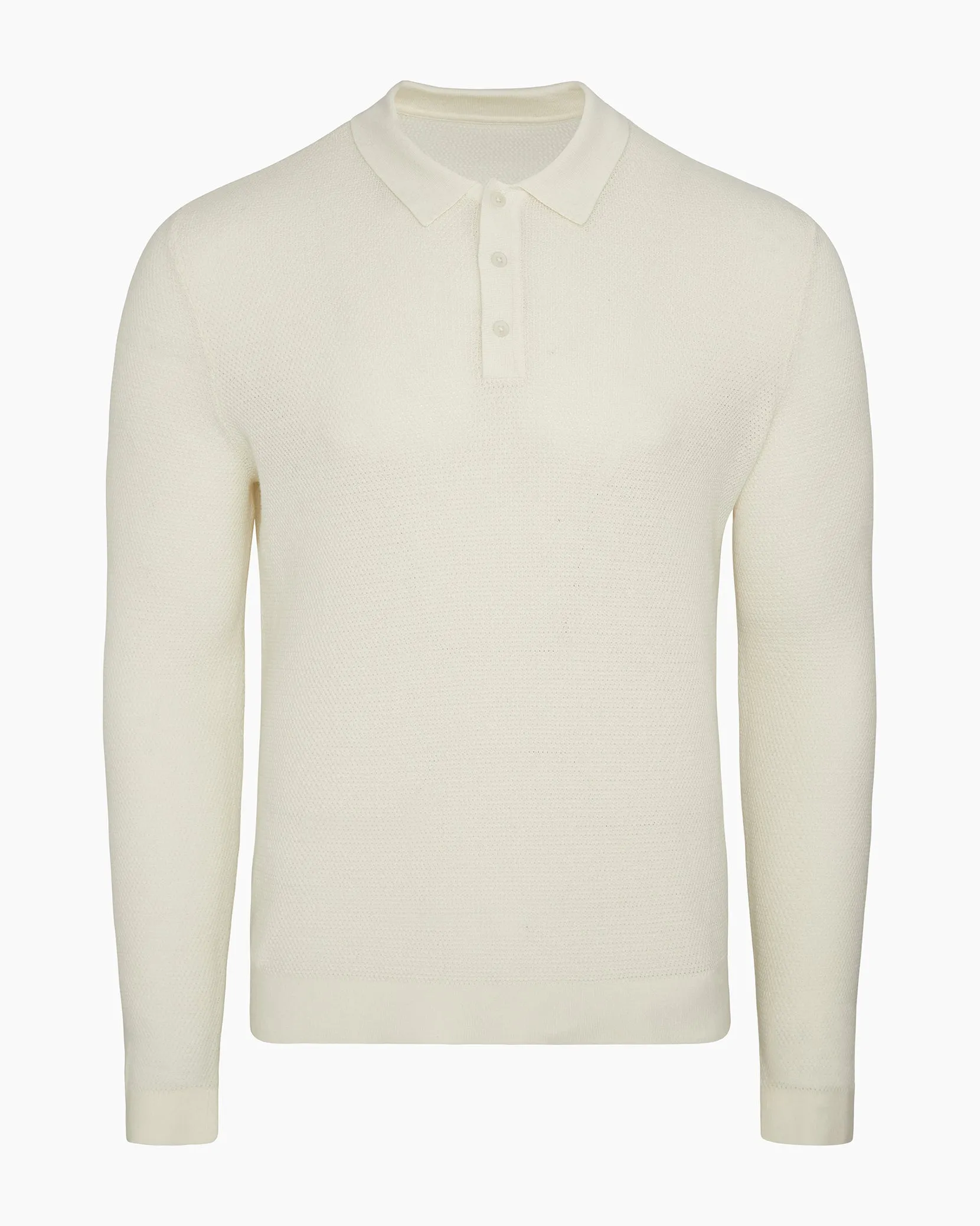 Cotton Textured Knit Long Sleeve Polo Sweatshirt sold by Onia
