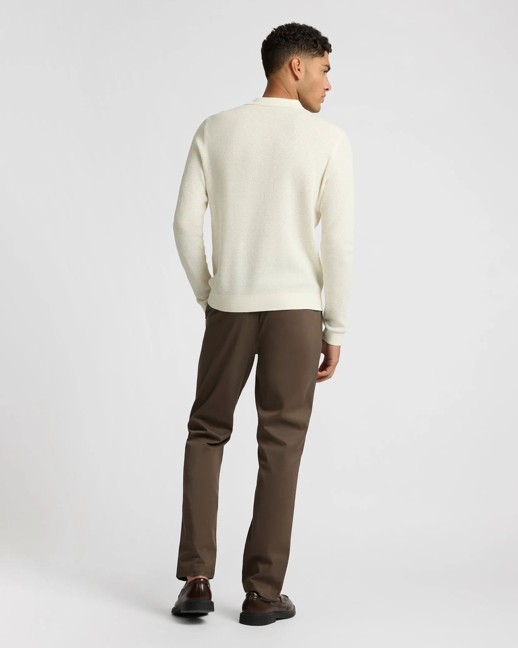 Cotton Textured Knit Long Sleeve Polo Sweatshirt sold by Onia product image thumbnail 5