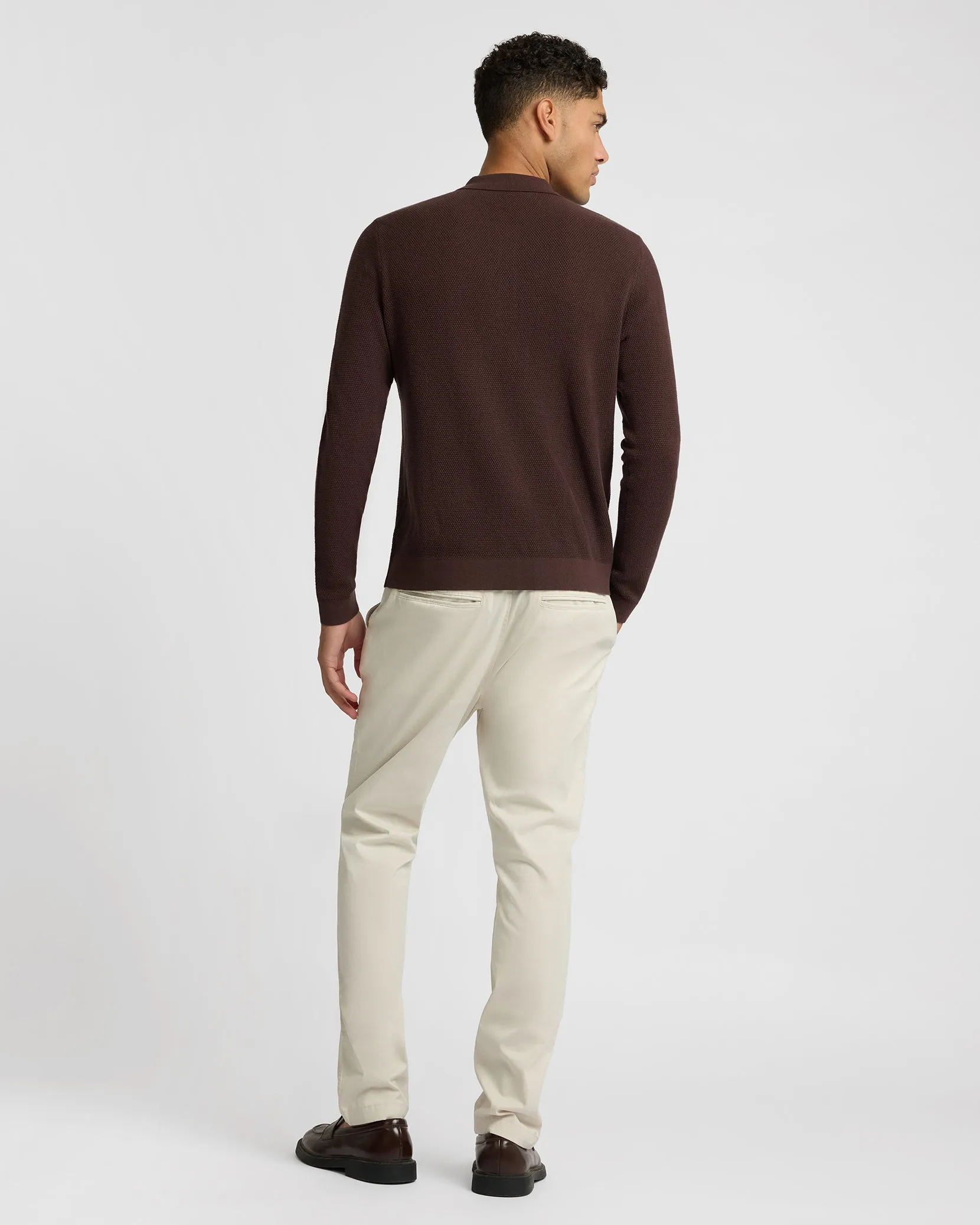 Cotton Textured Knit Long Sleeve Polo Sweatshirt sold by Onia product image thumbnail 5