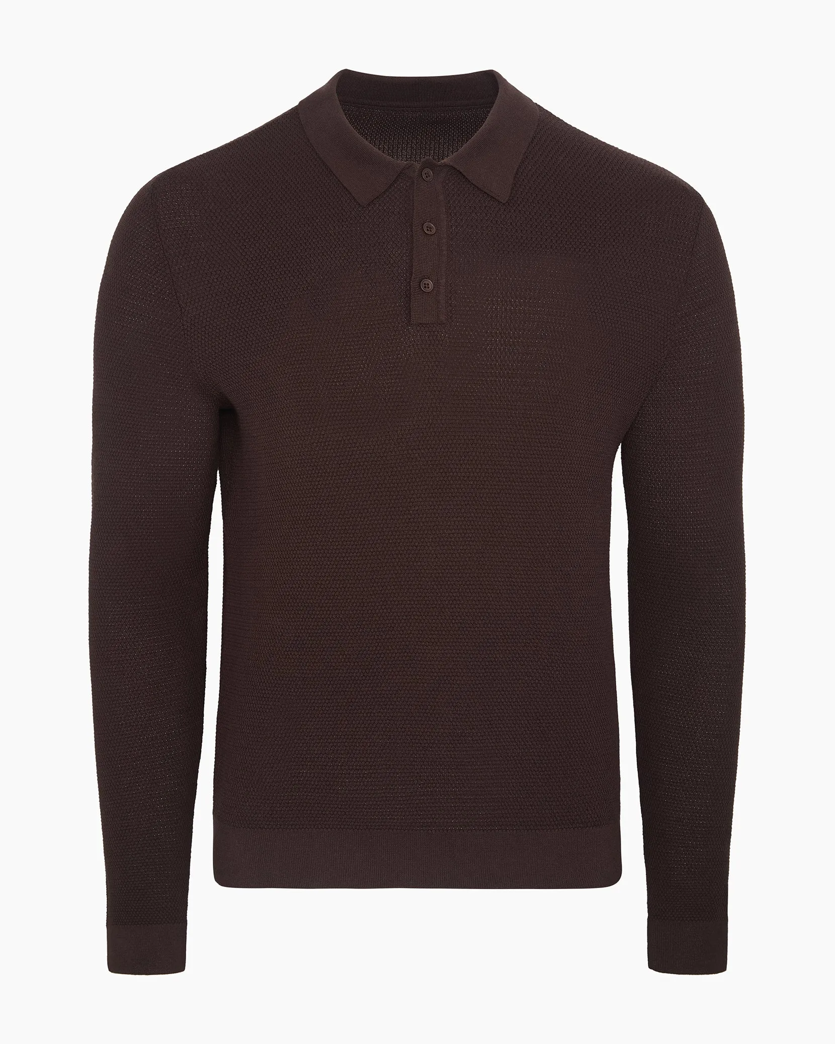 Cotton Textured Knit Long Sleeve Polo Sweatshirt sold by Onia