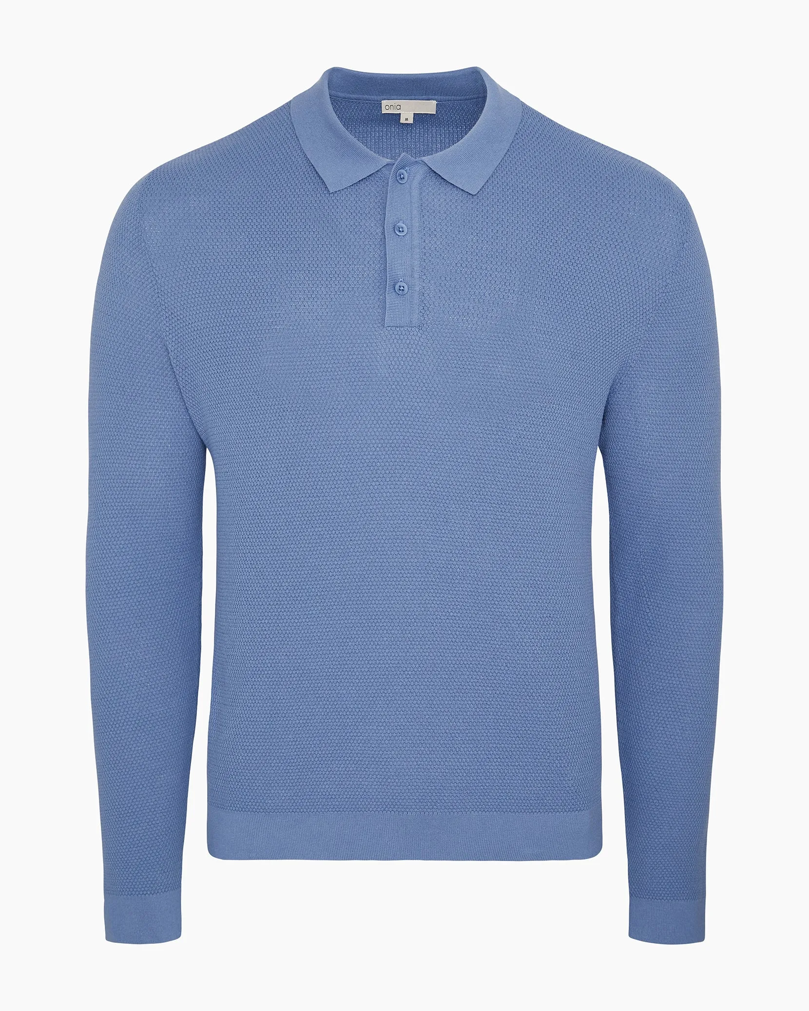 Cotton Textured Knit Long Sleeve Polo Sweatshirt sold by Onia